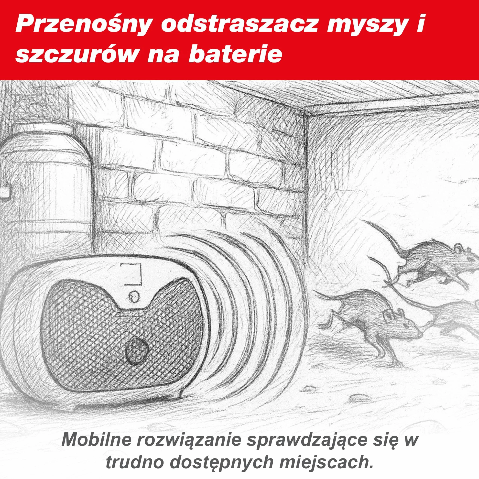 SWISSINNO Odstraszacz Ultradźwiękowy na Baterie 20 m² Przenośny Ochrona przed Gryzoniami i Kunami