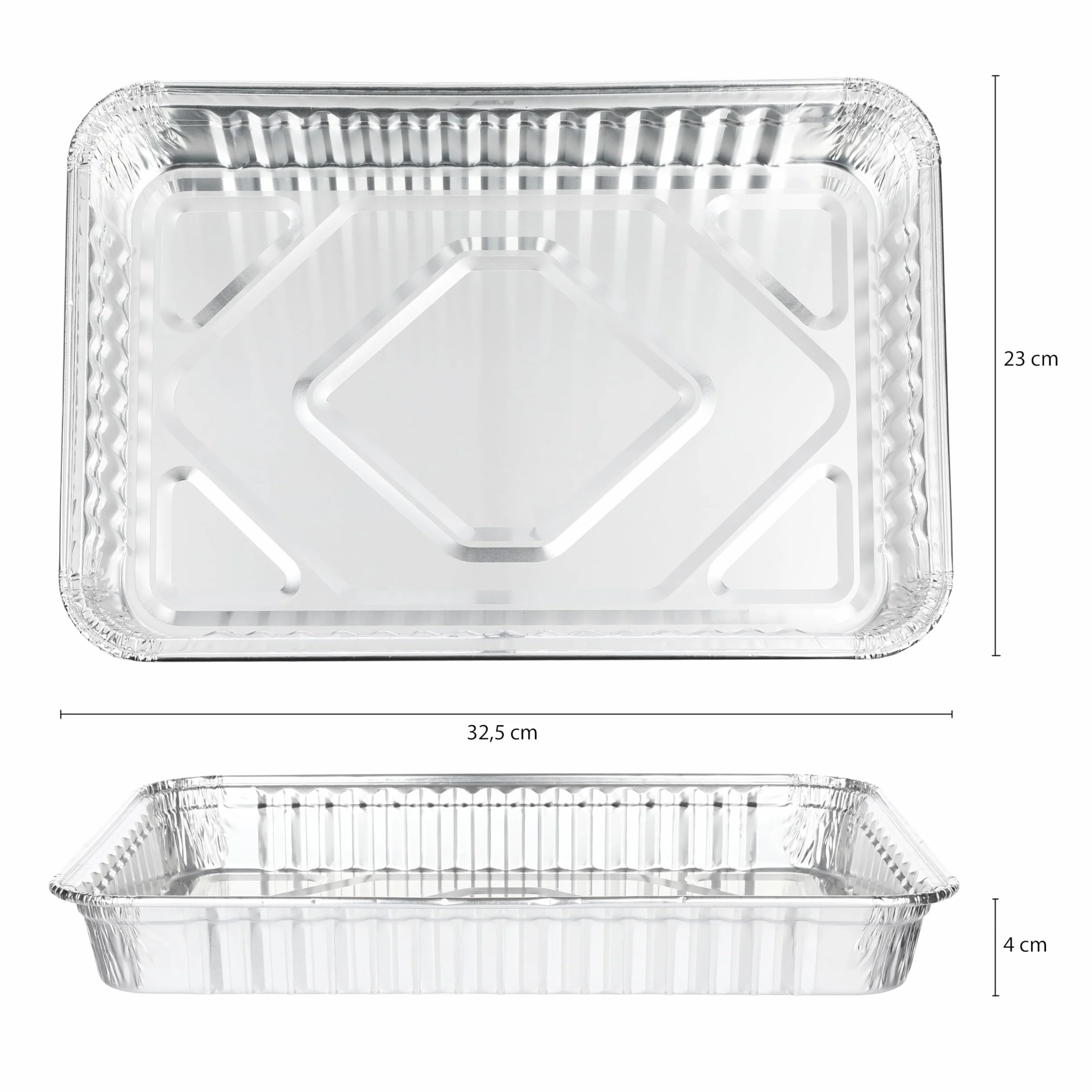 Aluminiowe tacki ociekowe 25 sztuk 32,5 x 23 cm do grilla gazowego węglowego elektrycznego
