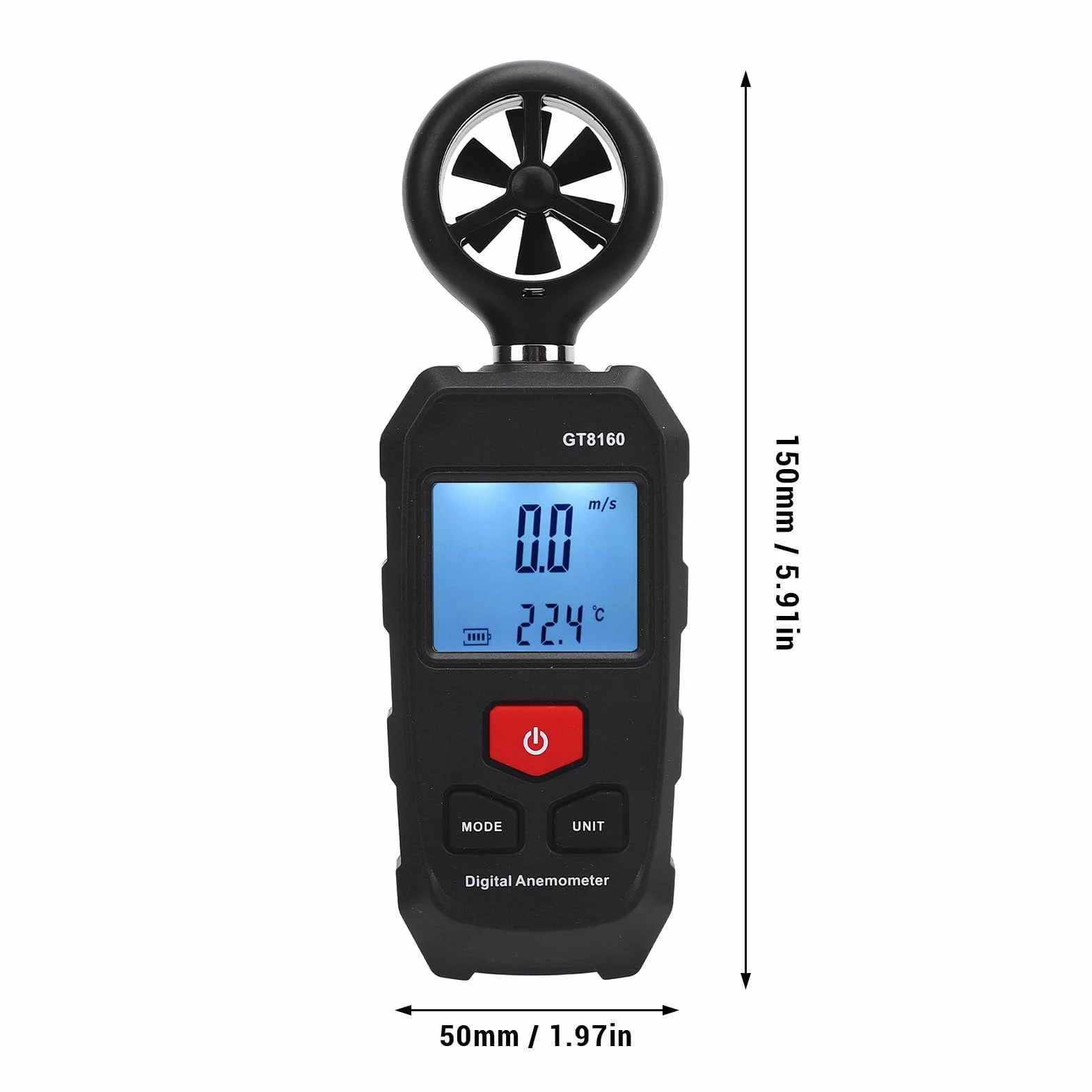 Cyfrowy Anemometr Miernik Prędkości Wiatru z Wyświetlaczem LCD do Żeglarstwa