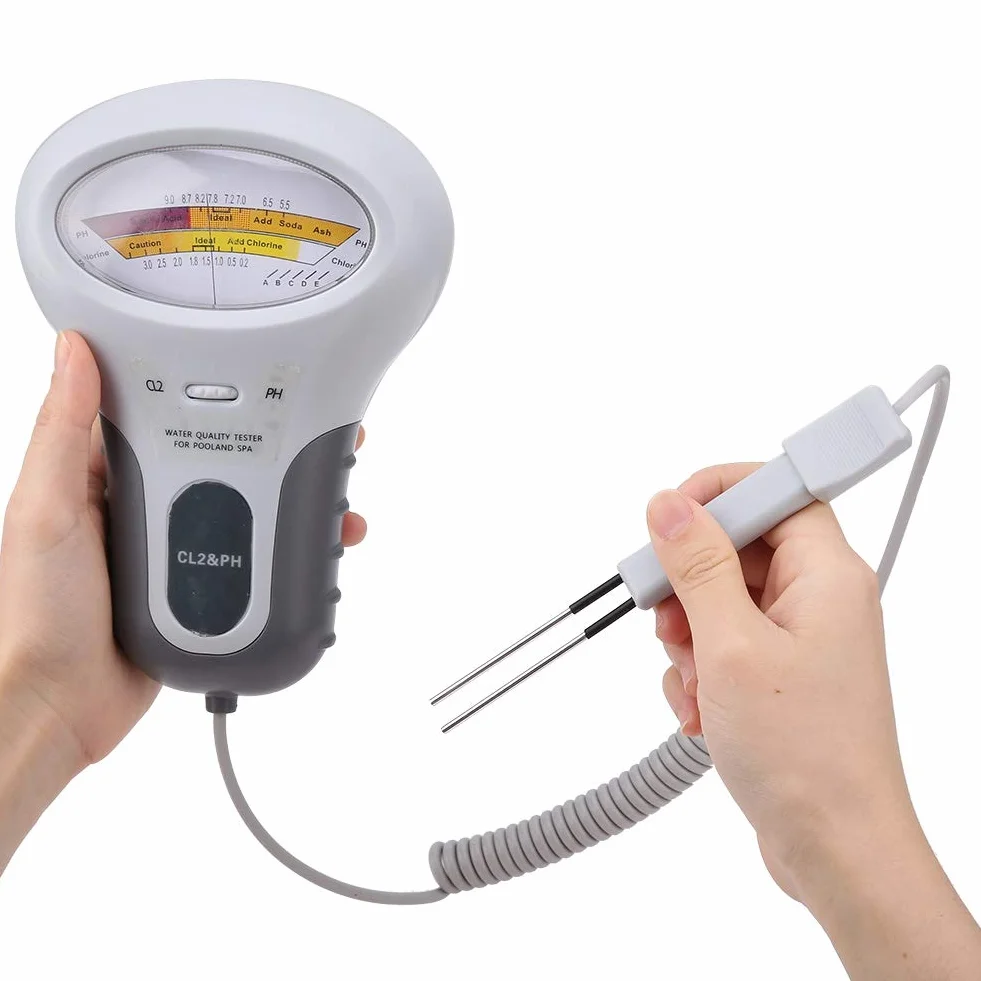 Jarchii Tester chloru, przenośny, cyfrowy miernik jakości wody, poziom pH chloru CL2, miernik jakości wody, monitor z sondą do basenu, spa