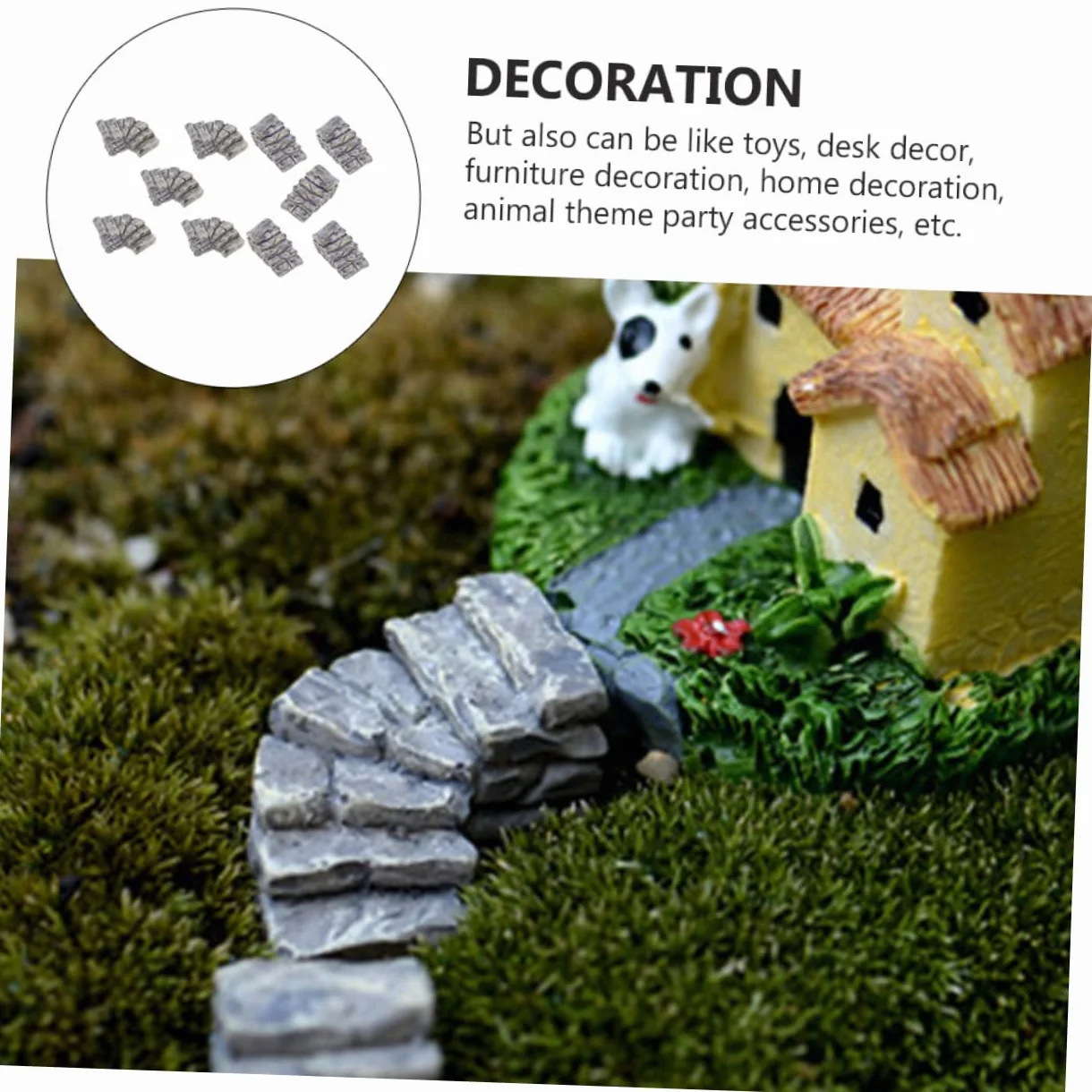 10Kawałki Sztuk Żywicznych Mini Figuryn Dekoracje Do Krajobrazu Ozdoby Ogrodowe Do Mini Ogrodów i Domków Lalek