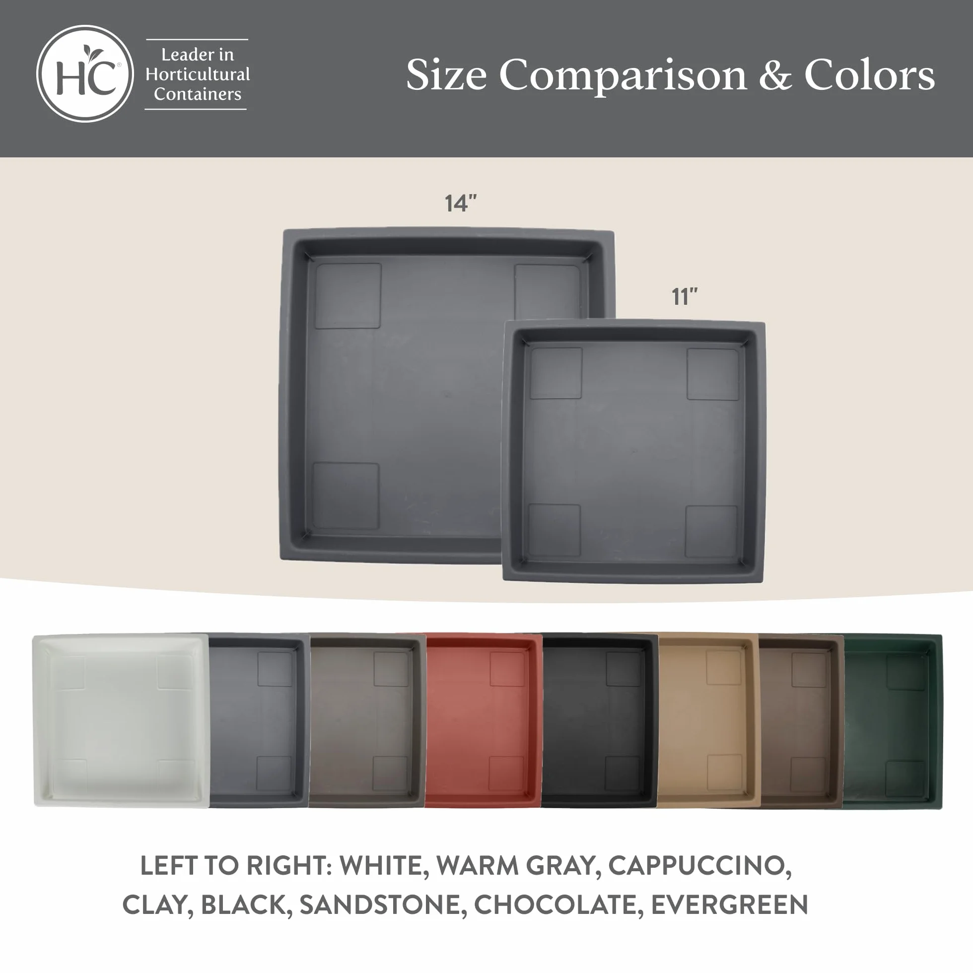 The HC Companies Kwadratowy spodek, piaskowiec, 35,5 cm (14")