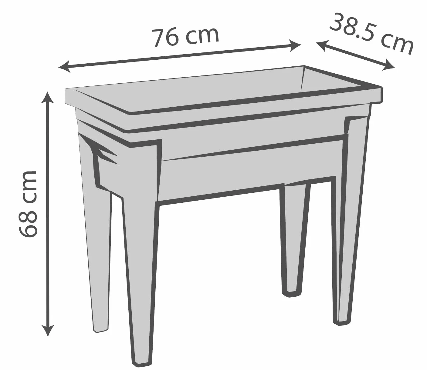 EDA PLASTIQUES Raum Potager Vegetable City 13923 G. ANT CX4 antracyt 76 x 38,5 x 68 cm