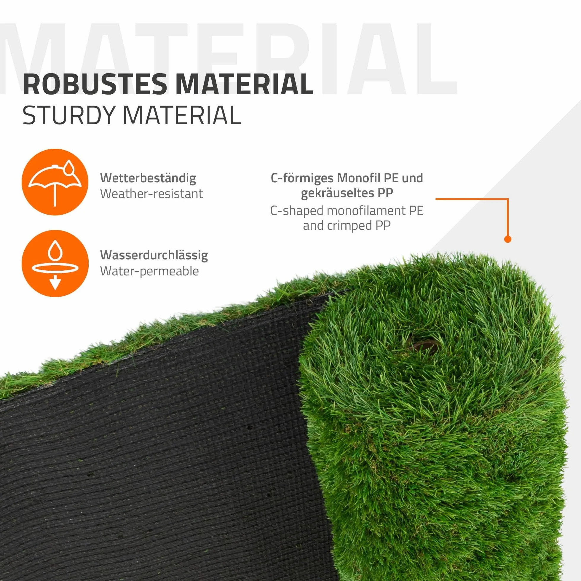 ECD Germany rolka sztucznej trawy 150x100 cm 1,5 m² zielony trawnik sztuczny dywanik trawnikowy na balkon taras ogród wodoprzepuszczalna UV 18 mm odporna na warunki atmosferyczne trwala i estetyczna