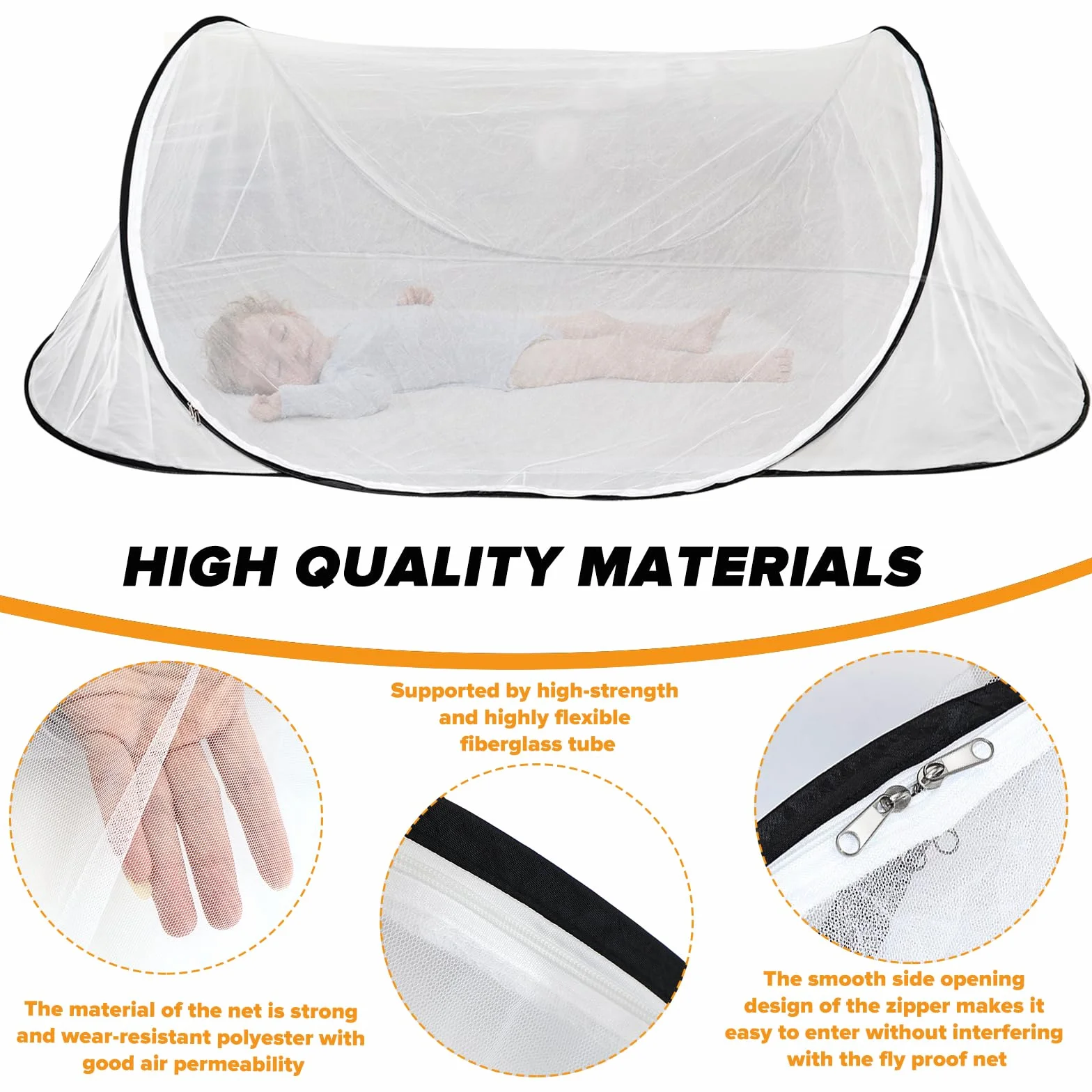 Moskitiera Pop Up 200 x 80 x 56 cm Składana Podróżna na Komary Camping Dom