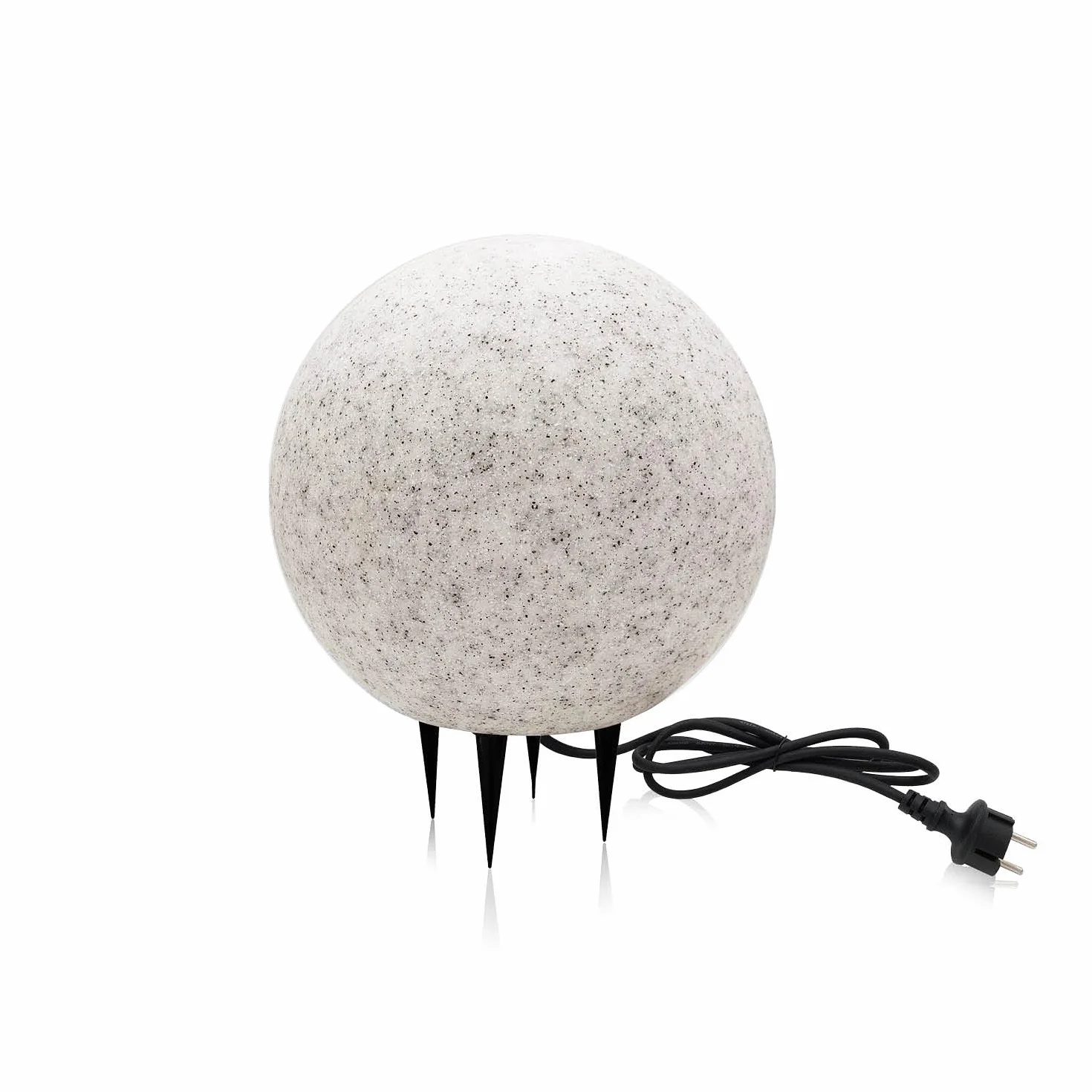 Lampa ogrodowa imitacja kamienia kula świetlna zewnętrzna IP65 lampa ogrodowa zewnętrzna, kabel IP65 2m dekoracja ogrodowa, oświetlenie ogrodowe z zasilaniem (ø25 cm S)