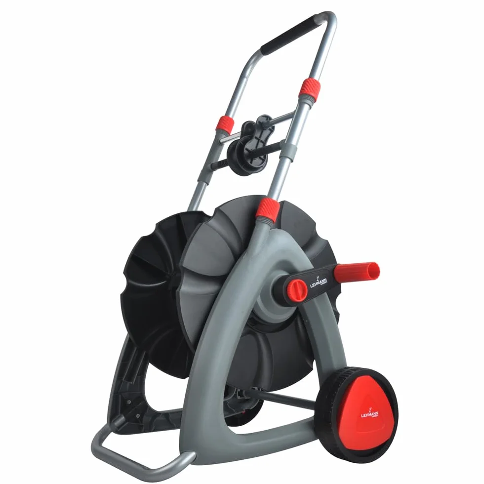 LEHMANN Wózek na wąż ogrodowy 1/2" regulowana wysokość 61-81 cm do 45 m