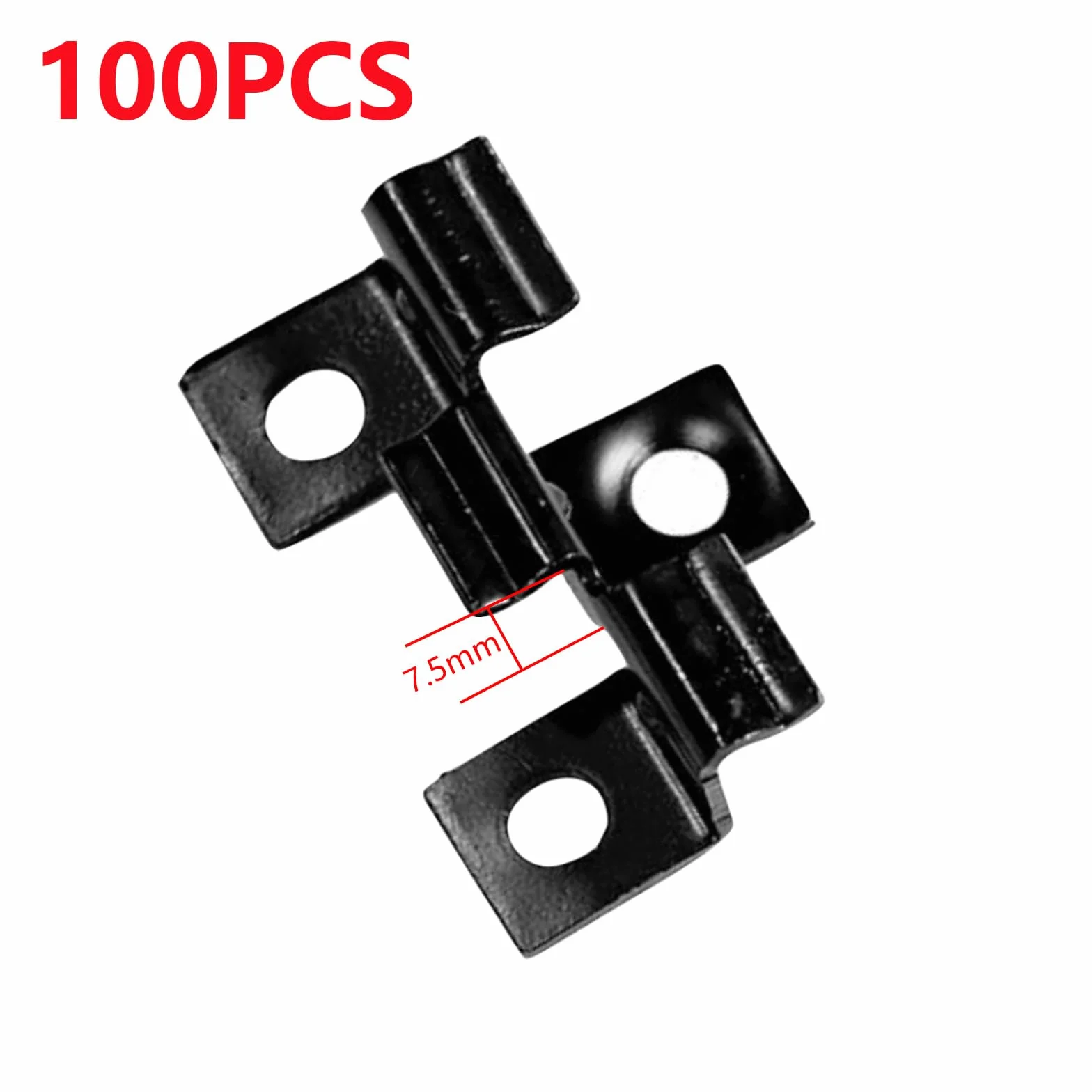 100 sztuk klipsy ze stali nierdzewnej WPC do deski, klipsy do montażu desek tarasowych (kolor czarny, 7,5 mm)