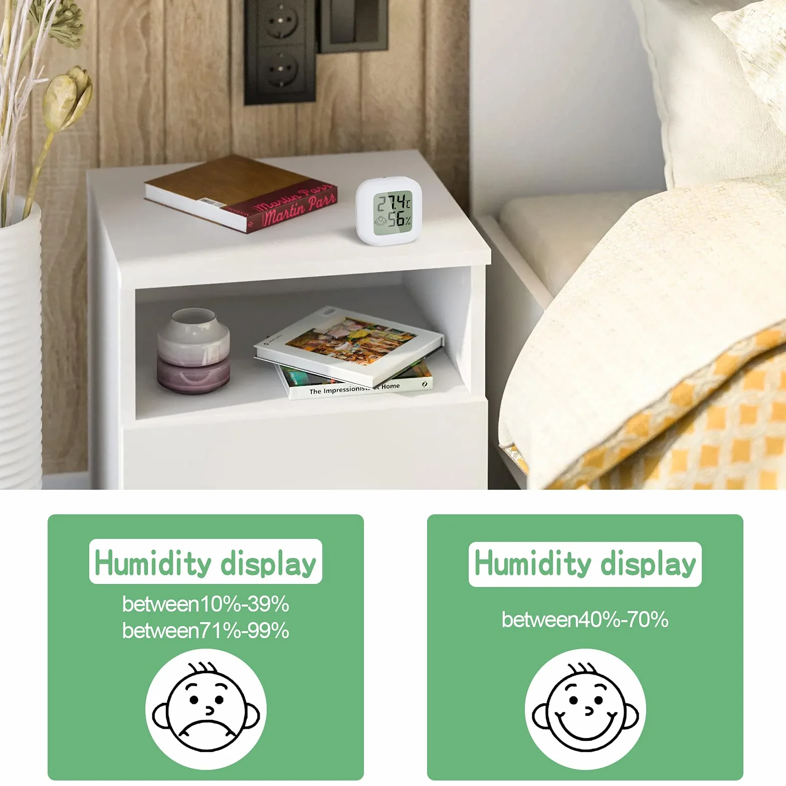 PAIRIER 4 termometry do pomiaru wilgotności powietrza, do wnętrz, mini termometr cyfrowy LCD, higrometr do pokoju dziecięcego, pokoju seniorów, gabinetu, piwnicy wina itp.