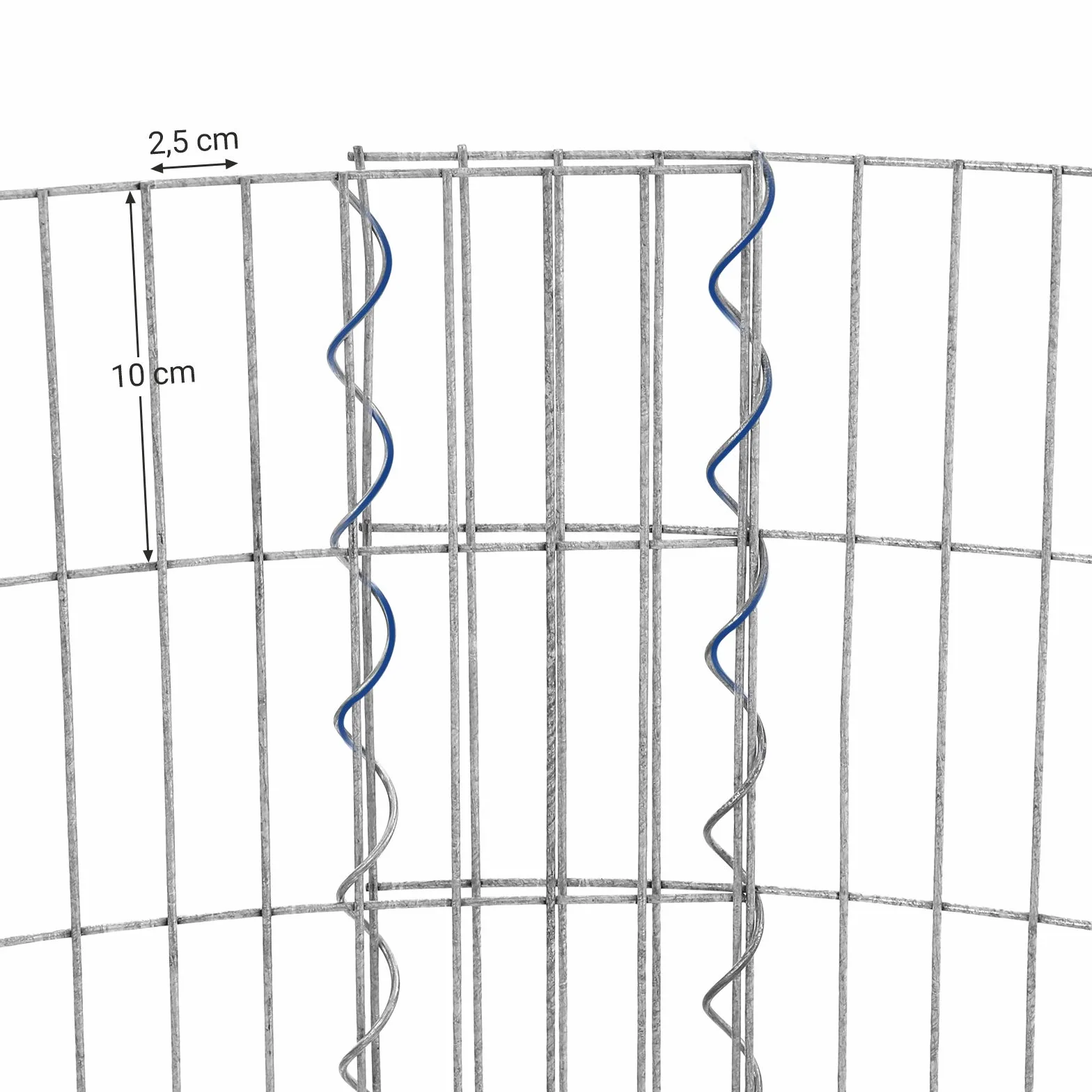 SONGMICS gabion okrągły kosz gabionowy 90x40 cm siatka 2,5x10 cm stal ocynkowana srebrny GGB479