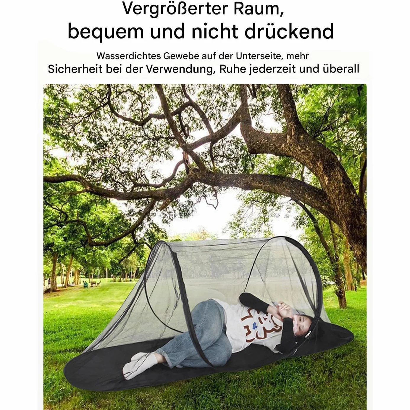 Namiot z moskitierą do łóżka, przenośna, z siatką, na taras, ochrona przed owadami, baldachim wykonany z tkaniny Oxford, do użytku wewnątrz i na zewnątrz, do sypialni, na taras, kemping, do