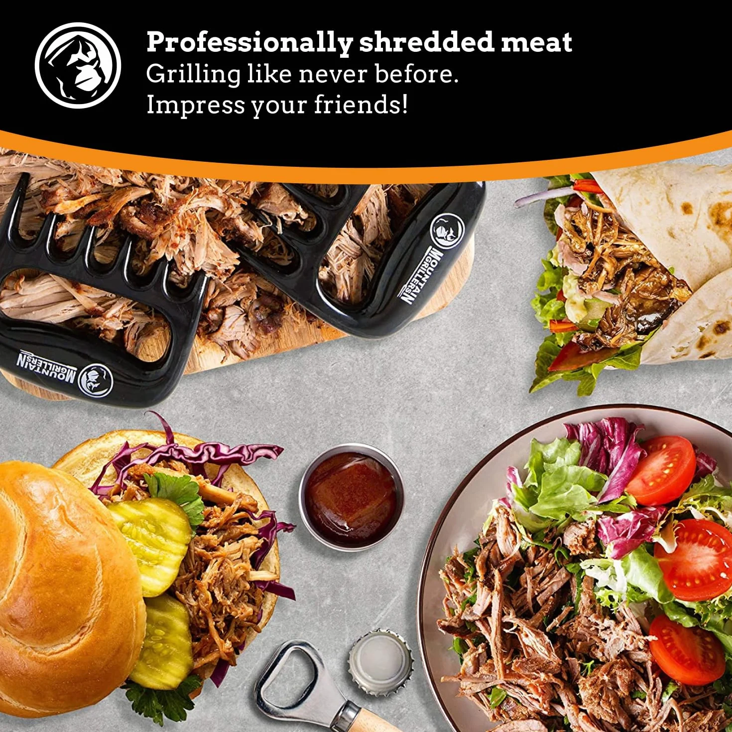 Mountain Grillers Wysokiej jakości pazury do mięsa do amerykańskich pazurów do mięsa z tworzywa sztucznego do krojenia w zmywarce, nadają się do mycia w zmywarce, pomysł na prezent