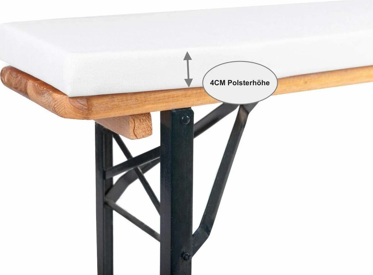 Poduszka na ławkę do namiotu piwnego, 170 cm, 4,2 cm, XL, wyściółka na stół (antracyt, premium)