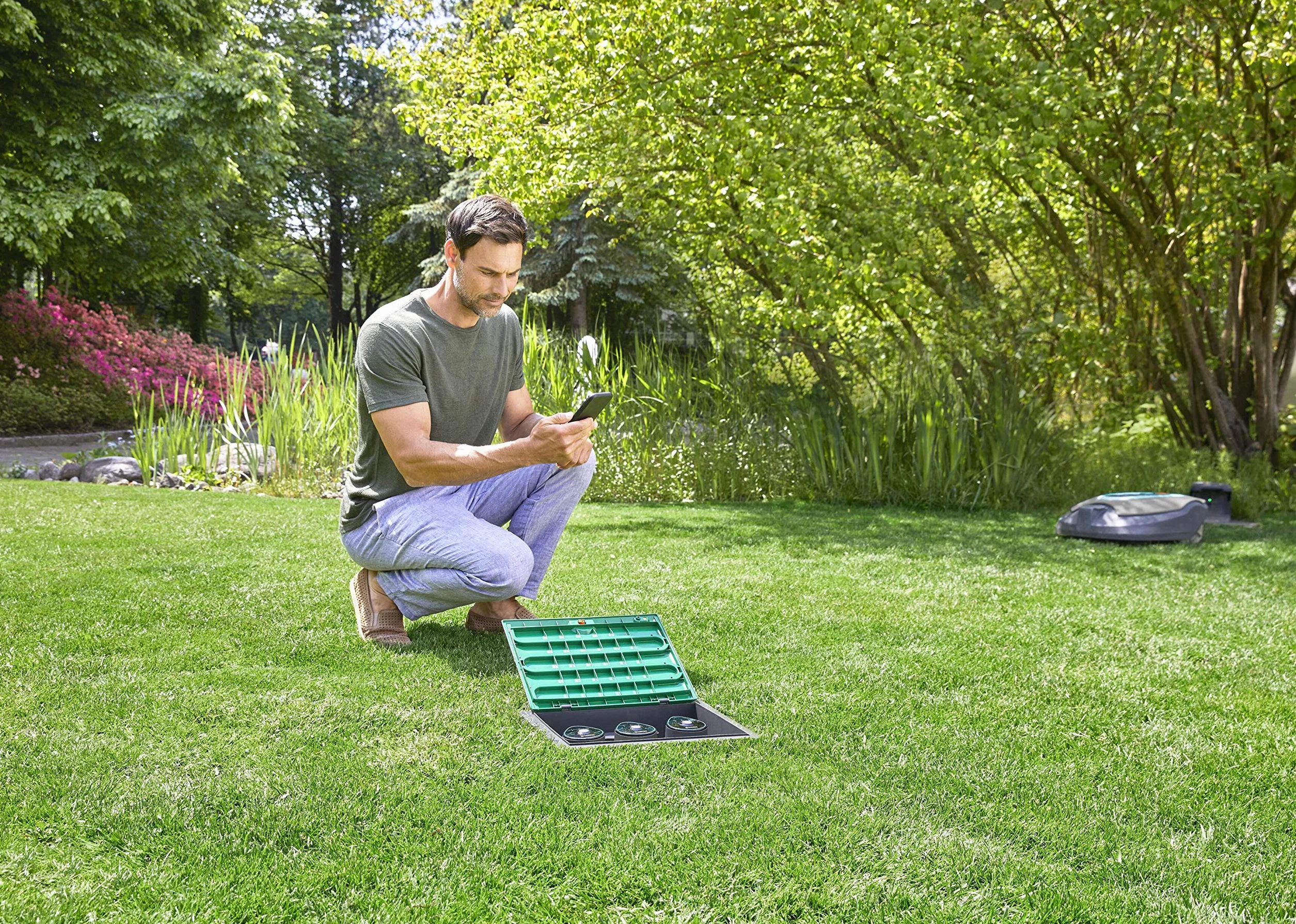 Gardena element sterujący 9 V Bluetooth: Jednostka sterująca do automatycznego i niezawodnego nawadniania, możliwość konfiguracji za pomocą aplikacji Bluetooth, bezprzewodowa (01287-20)