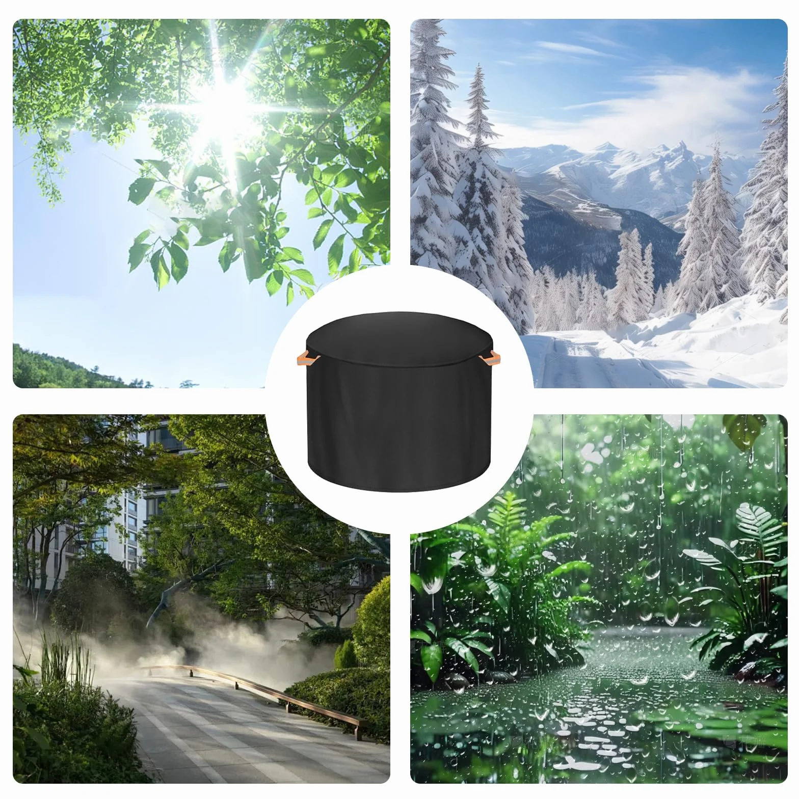 Etui ochronne do paleniska Solo Stove, okrągła osłona paleniska do użytku na zewnątrz, odporna na promieniowanie UV, tkanina bezdymna, osłona paleniska (Yukon – 71D x 42 H)