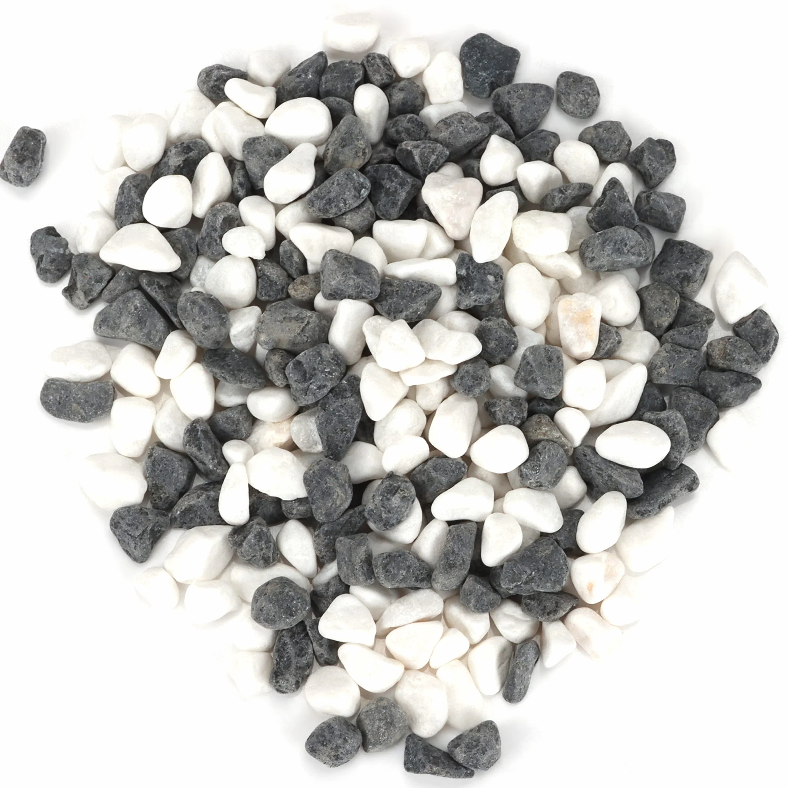Belle You Natural Grey & White Dekoracyjny Żwir (torba 3,6 kg) Kamyczki dekoracyjne do wazonu 1,4-2,6 cm - Dekoracyjne kamienie rzeczne do roślin, ogrodu, akwarium, domu i ogrodu