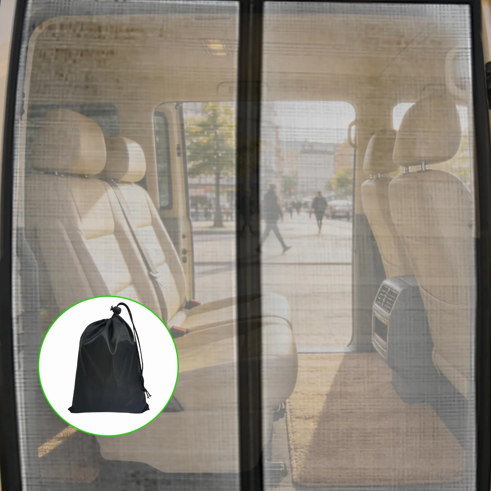 Moskitiera magnetyczna do VW T5 T6 drzwi przesuwnych, 145 x 115 cm, moskitiera samochodowa, ochrona przed owadami i słońcem, moskitiera samochodowa na kemping (drzwi boczne)