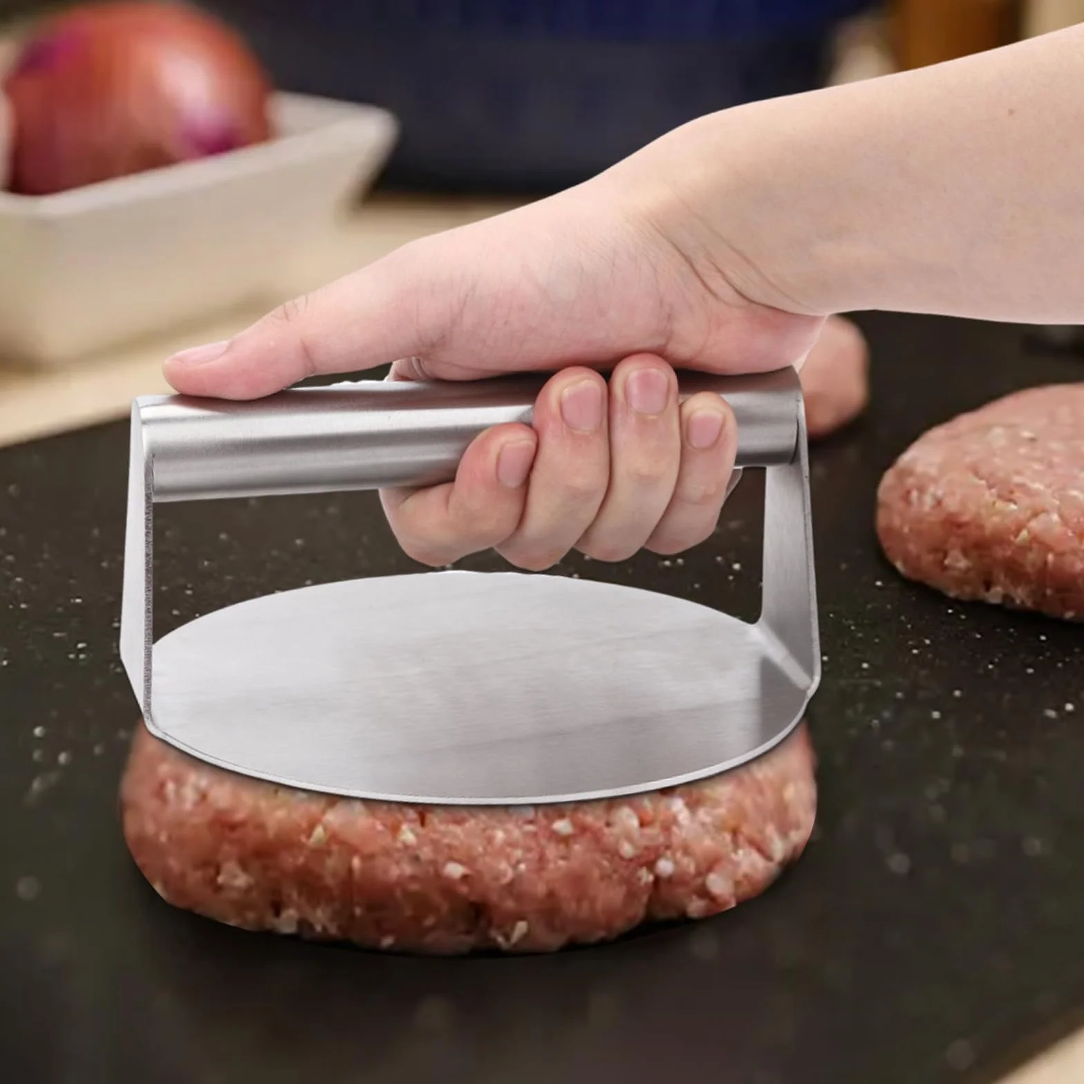 Prasa do burgerów ze stali nierdzewnej 16 cm 6,3 cala pogrubiona kruszarka