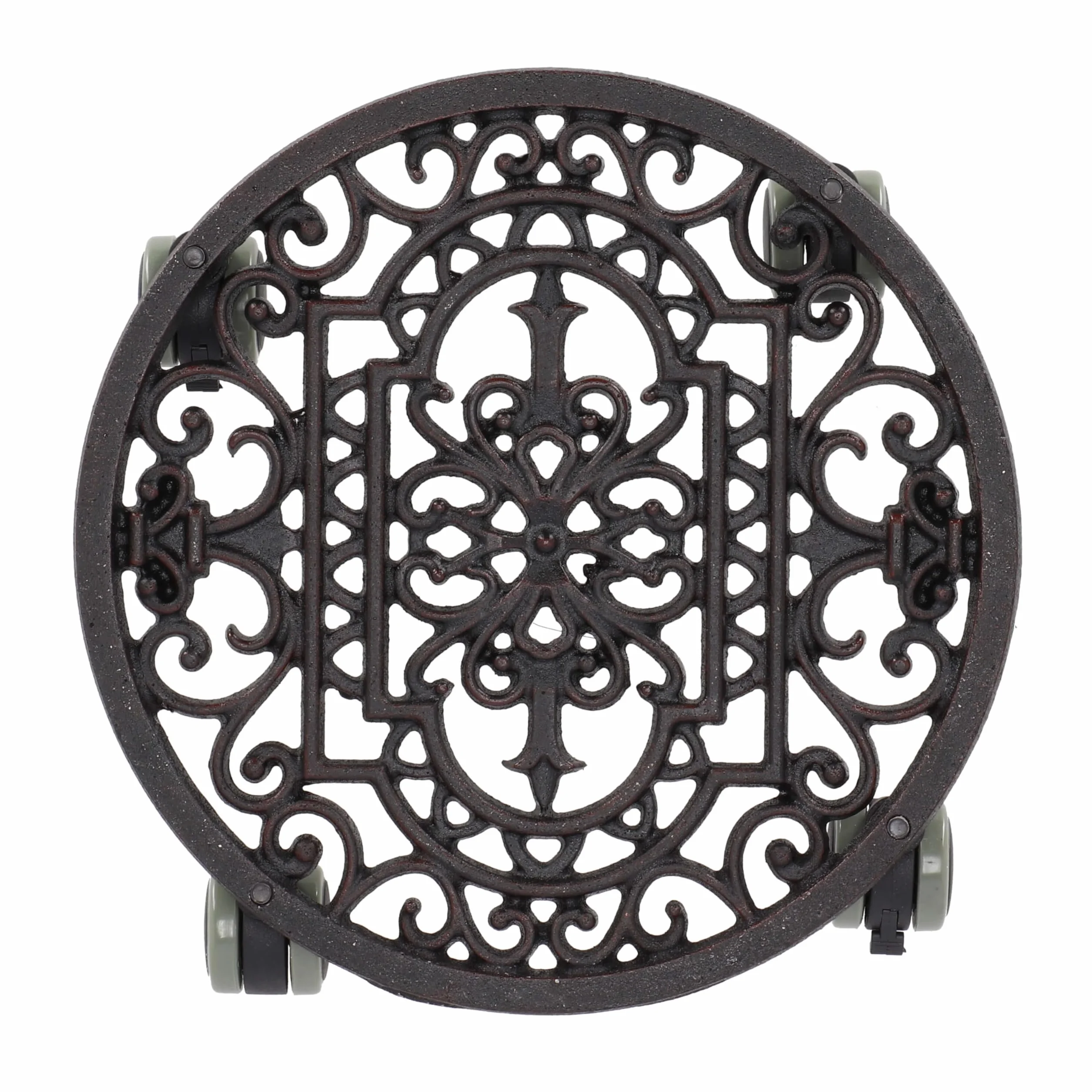 Esschert TG21 design, antyczny wózek na rośliny, okrągły, średnica: 28 cm, 29,1 x 29,1 x 4,8 cm