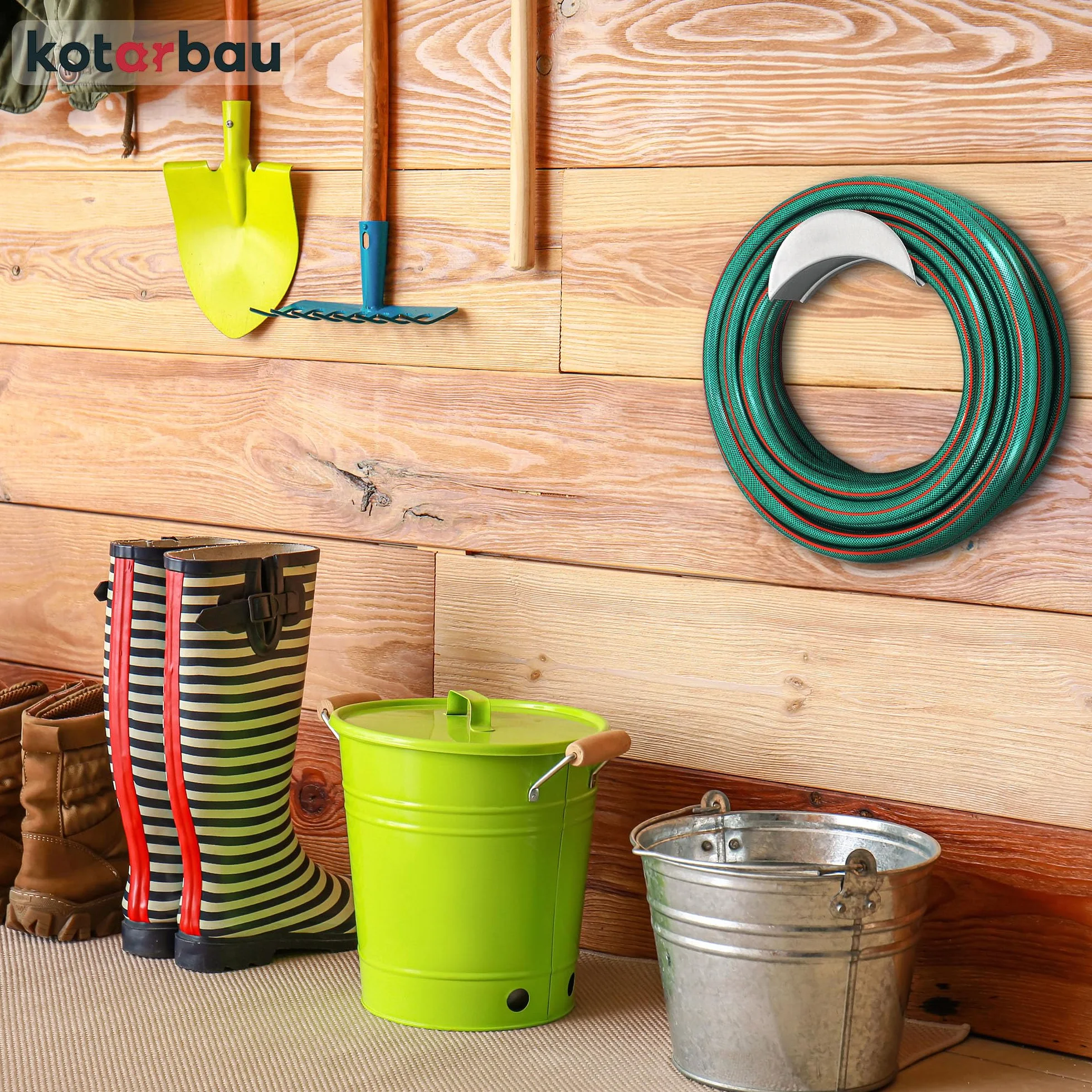 KOTARBAU® 2 szt. Uchwyt na Wąż Ogrodowy 275 x 113 x 1 mm Stalowy Ścienny Wieszak