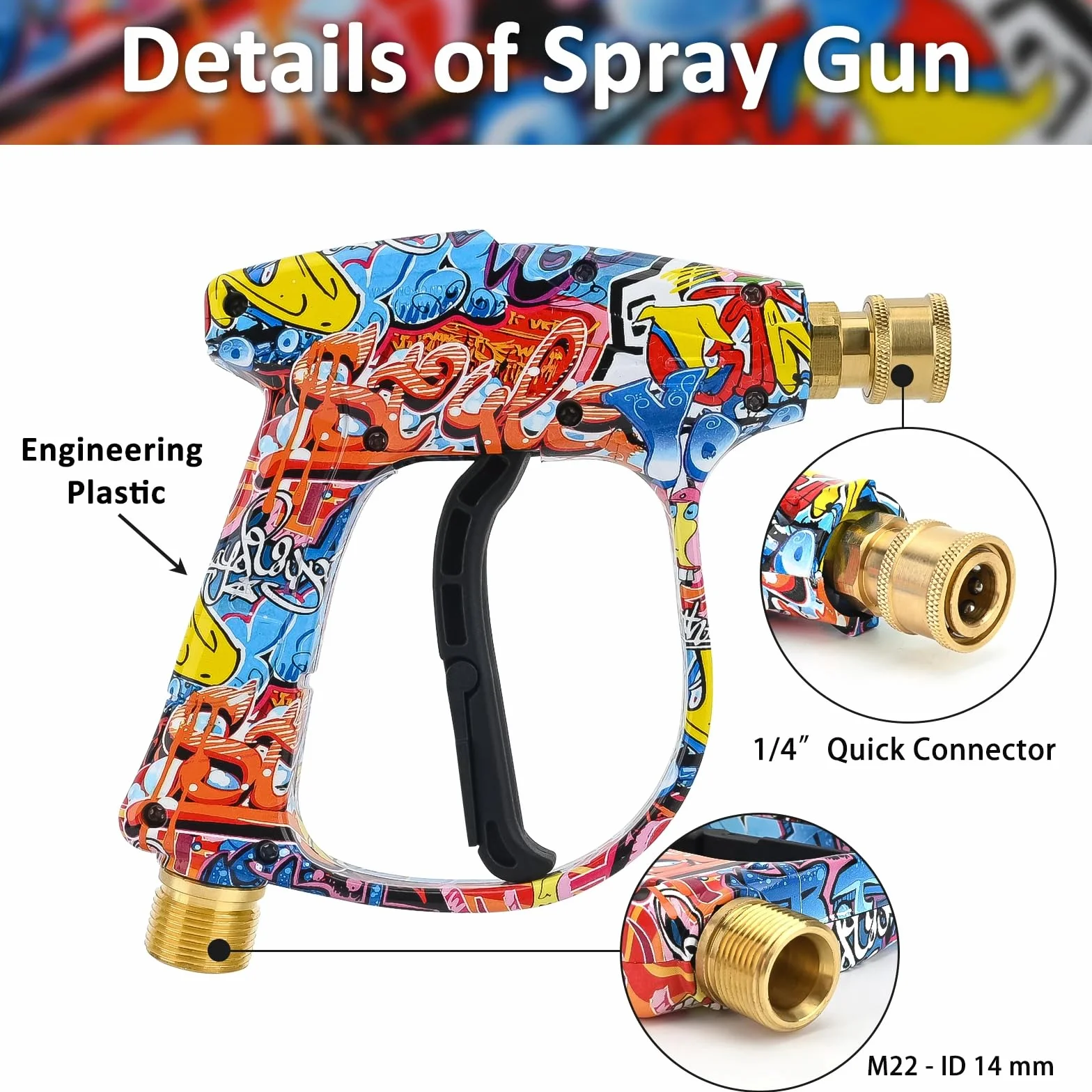 BEAR FORCE Pistolet natryskowy do myjki ciśnieniowej M22-ID14MM i zestaw lancy z pianki śnieżnej do Lavor, do Vax, Elitech, do mycia samochodu, do czyszczenia samochodu