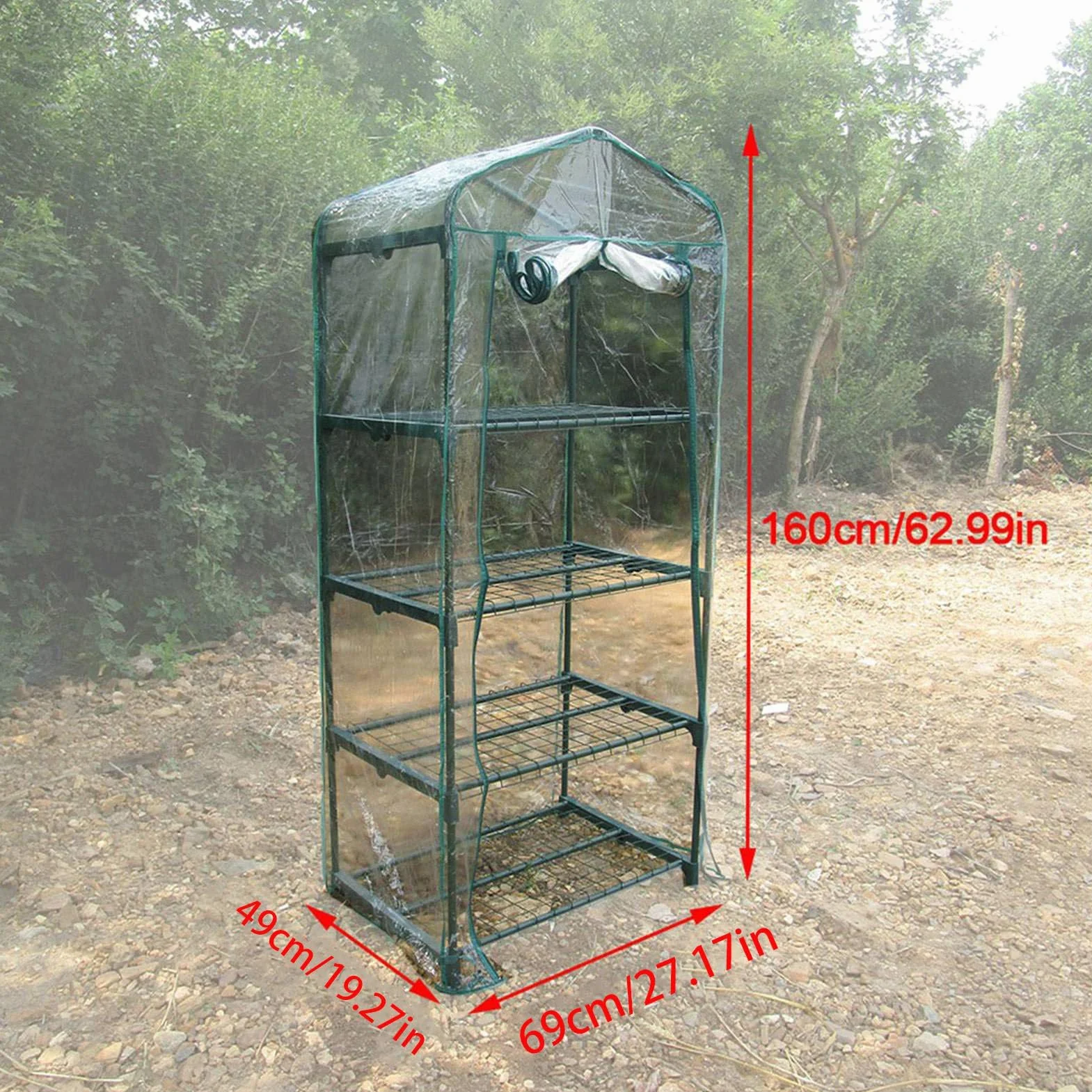 Mini Szklarnia Ogrodowa, materiał PVC, Wodoodporna i Odporna na Promieniowanie Osłona dla Roślin, 69x49x160cm Idealna do Ogrodnictwa Wewnątrz i na Zewnątrz