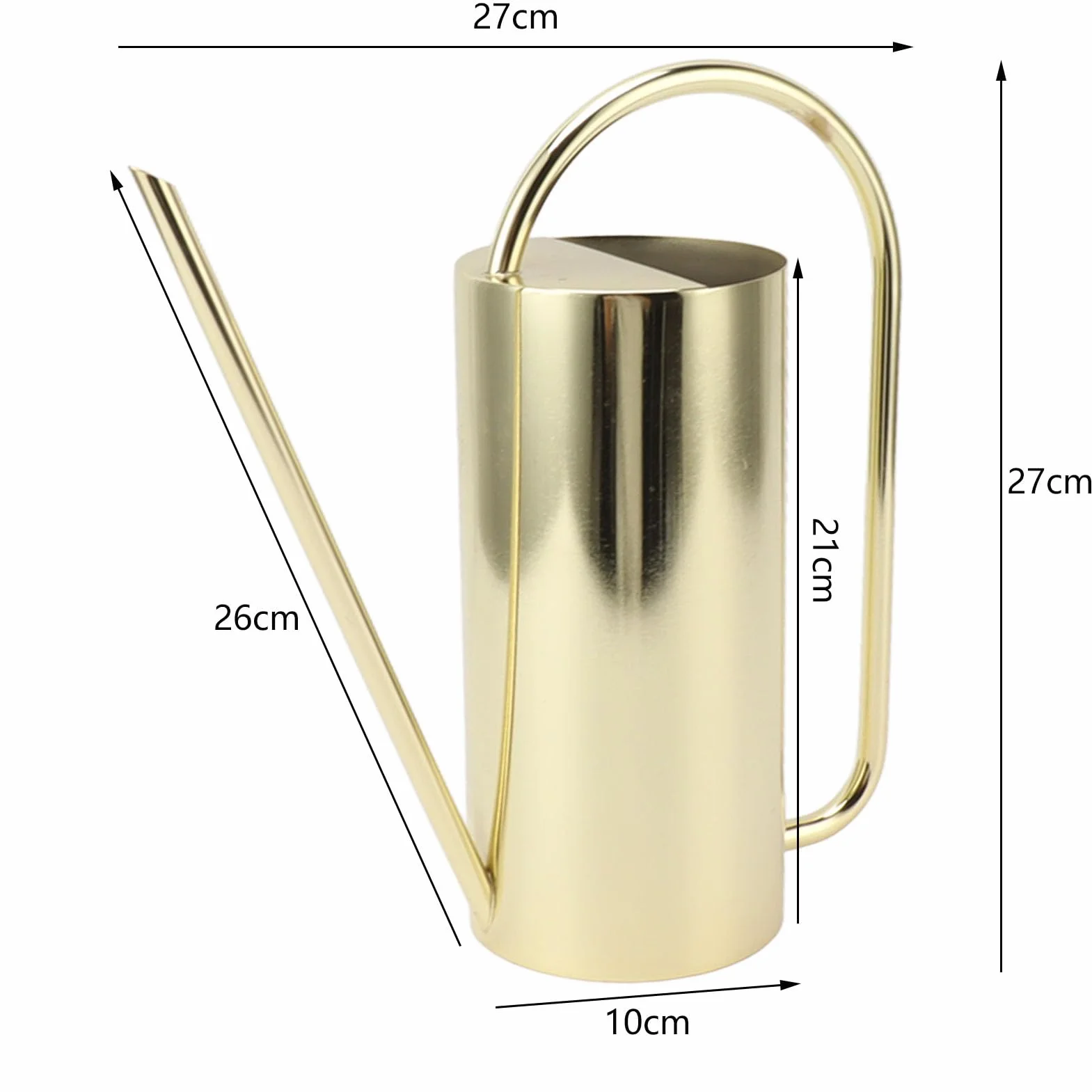 BRRNOO Konewka 1500ml Długa Wylewka do Roślin Artykuły Ogrodnicze Podlewanie Czajnika o Dużej Pojemności (GOLD)