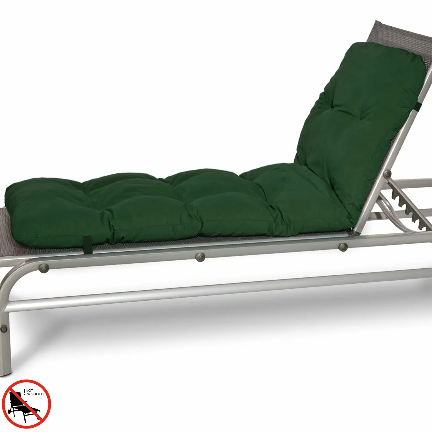Beautissu Poduszka na Leżak Ogrodowy Flair RL 190 x 60 x 8 cm Materac Ciemnozielony
