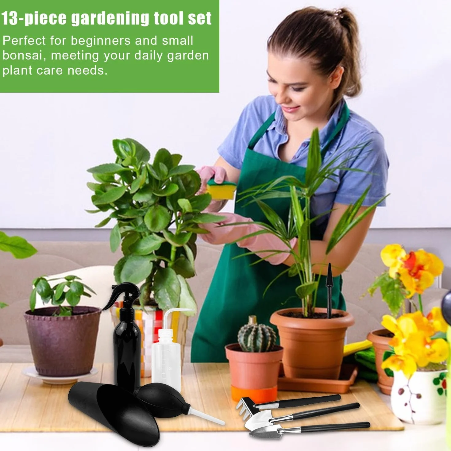 Zestaw Narzędzi Bonsai, Zestaw Startowy Bonsai, Zestaw Narzędzi Ogród, Mini Zestaw Narzędzi Ogród, Narzędzie Bonsai, Narzędzie do Sadzenia Wewnątrz i Profesjonalne Sadzenie Bonsai