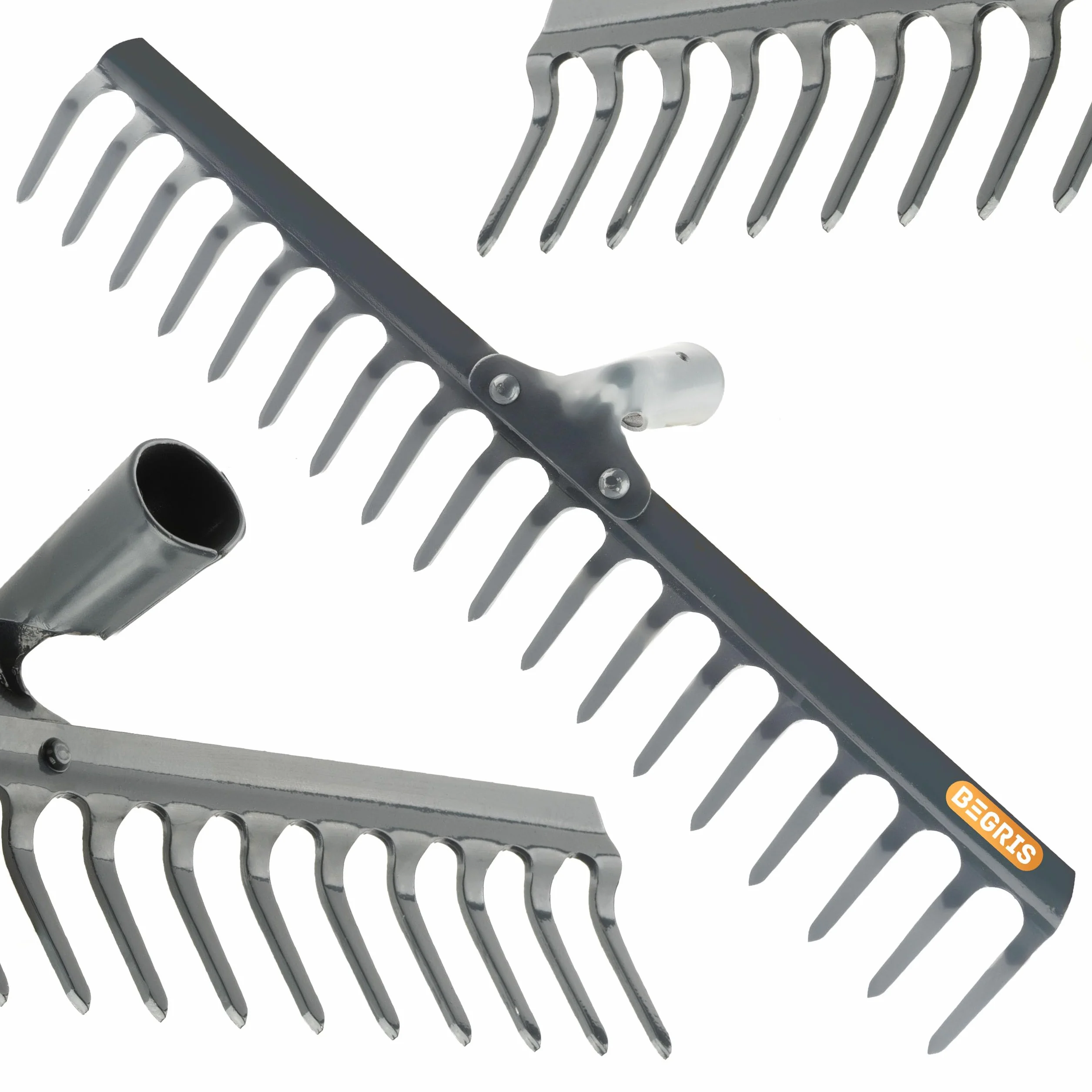 Grabie Ogrodowe Metalowe 18 Zębów 47,5 cm Bez Trzonka do Liści Trawy