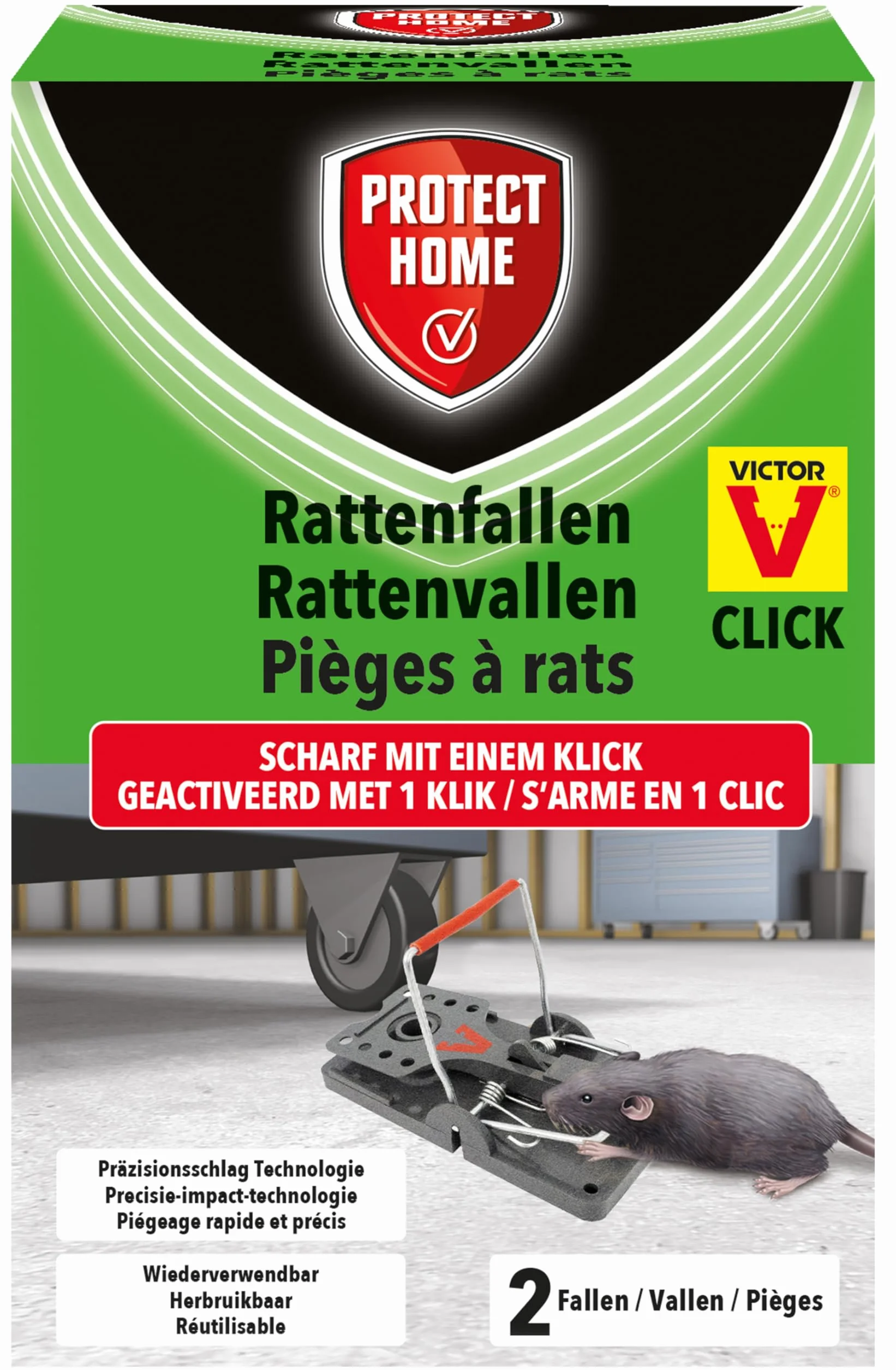 PROTECT HOME Pułapka na szczury Click 2 sztuki beżowa