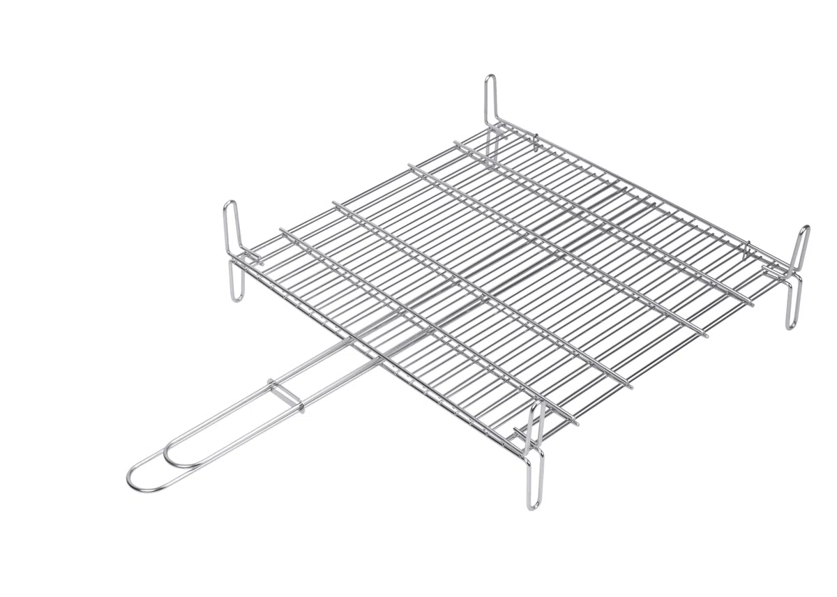 SAUVIC 02685 40 x 45 cm 18/8 podwójny stojak na grilla ze stali nierdzewnej - srebrny