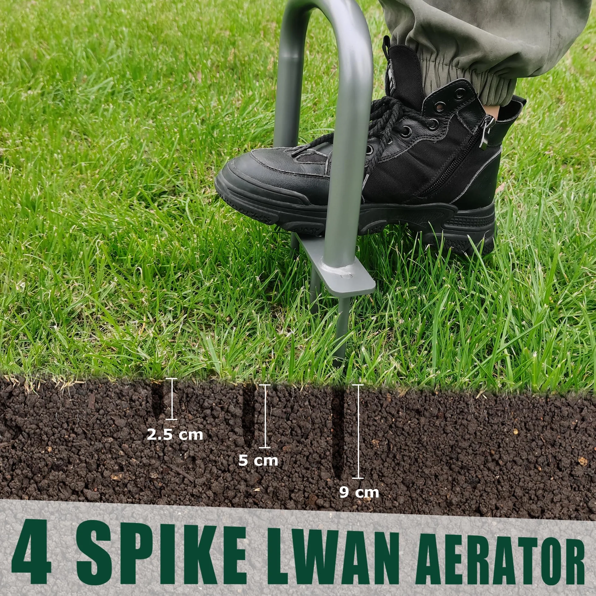 BARAYSTUS Mannual Lawn Aerator z regulacją wysokości do kompaktowych nawierzchni i lawns z aeratorem z 4 kolcami