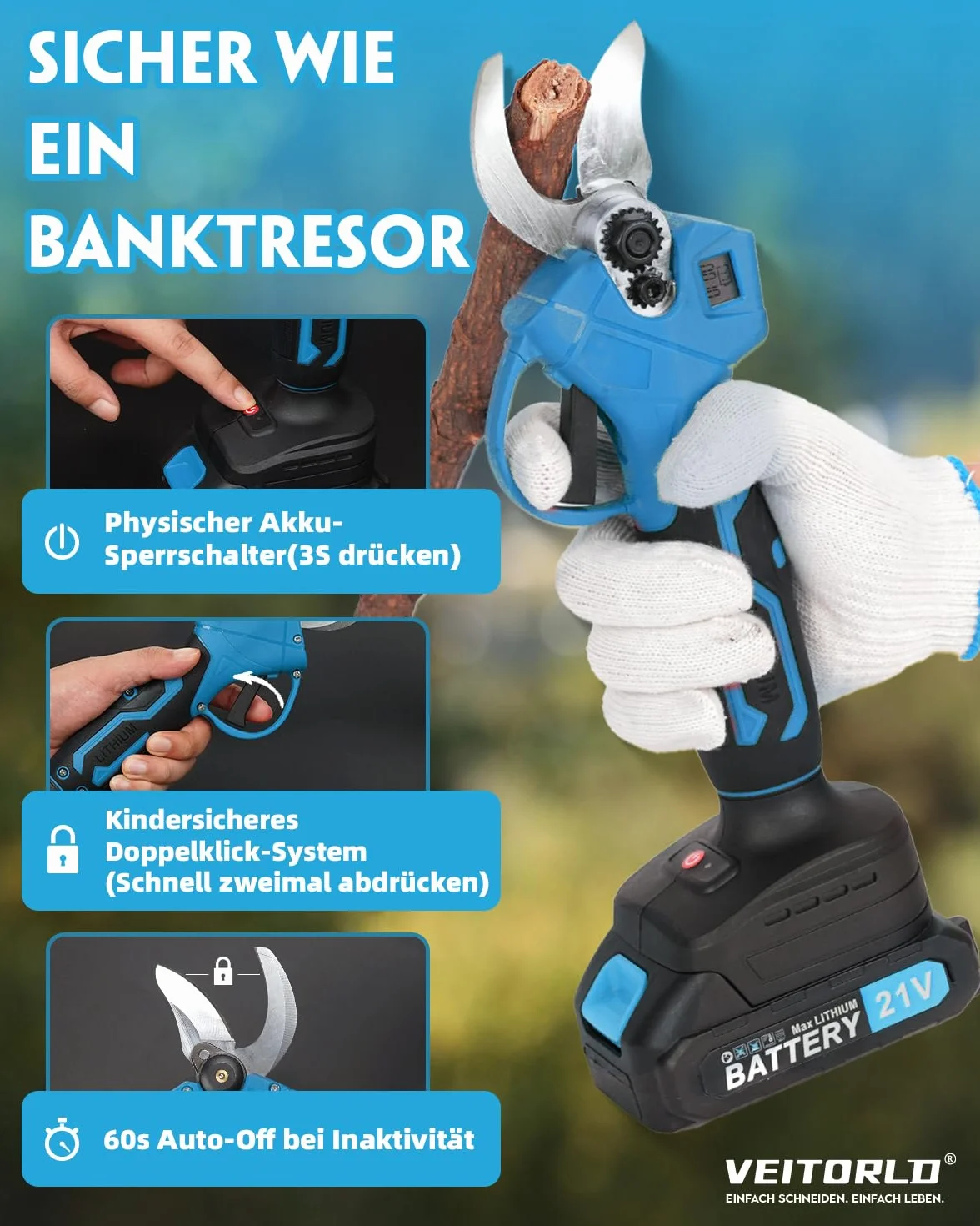 Makita 18V Akumulatorowe Nożyce do Gałęzi 30 mm Bezszczotkowy Sekator 2x2000 mAh