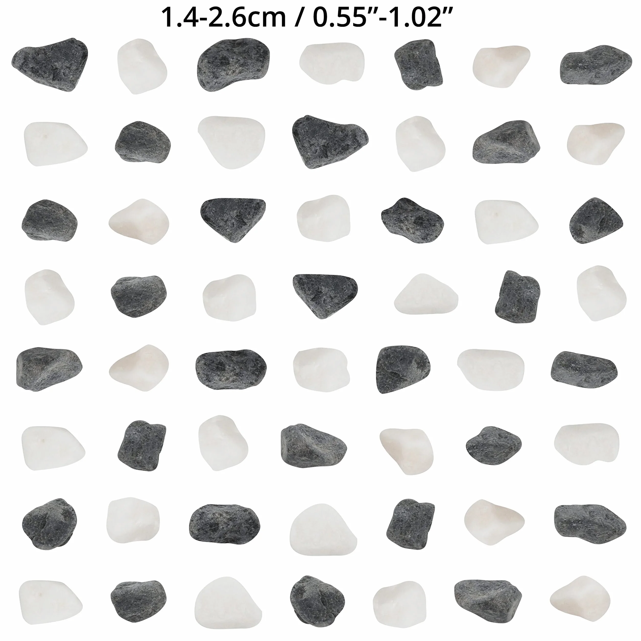 Belle You Natural Grey & White Dekoracyjny Żwir (torba 3,6 kg) Kamyczki dekoracyjne do wazonu 1,4-2,6 cm - Dekoracyjne kamienie rzeczne do roślin, ogrodu, akwarium, domu i ogrodu