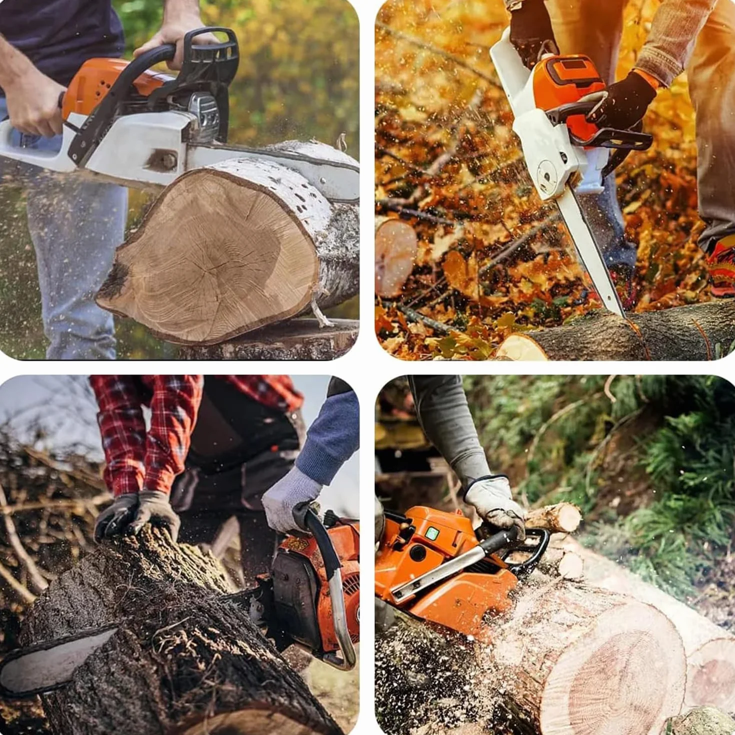 Łańcuch do piły łańcuchowej 1/4" LP 1,1 mm 37 ogniw, uniwersalny do mini pilarek, zestaw 4 sztuki