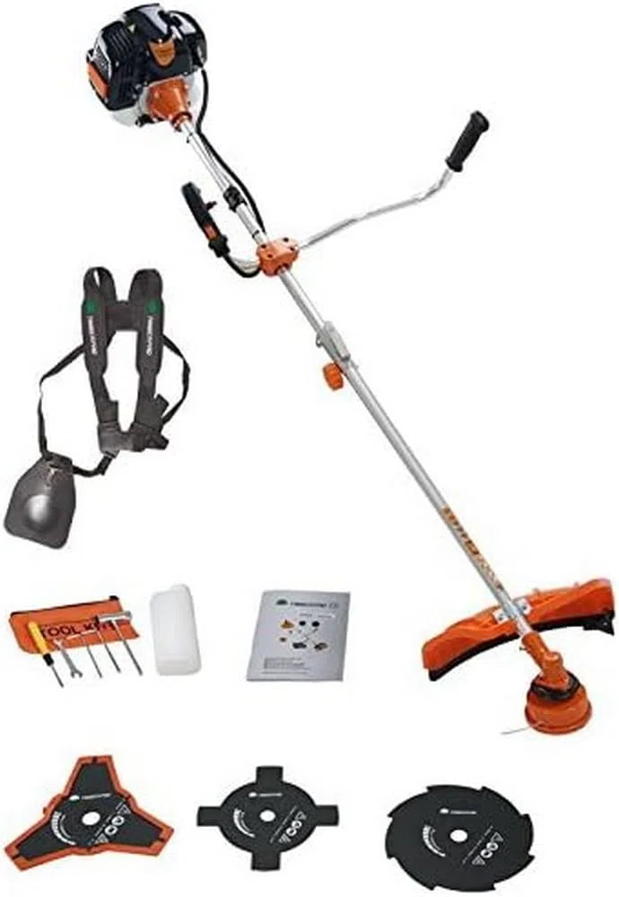 TIMBERPRO Kosiarka spalinowa 2 w 1, 52 ccm, kosiarka z szpulą + 3 ostrza