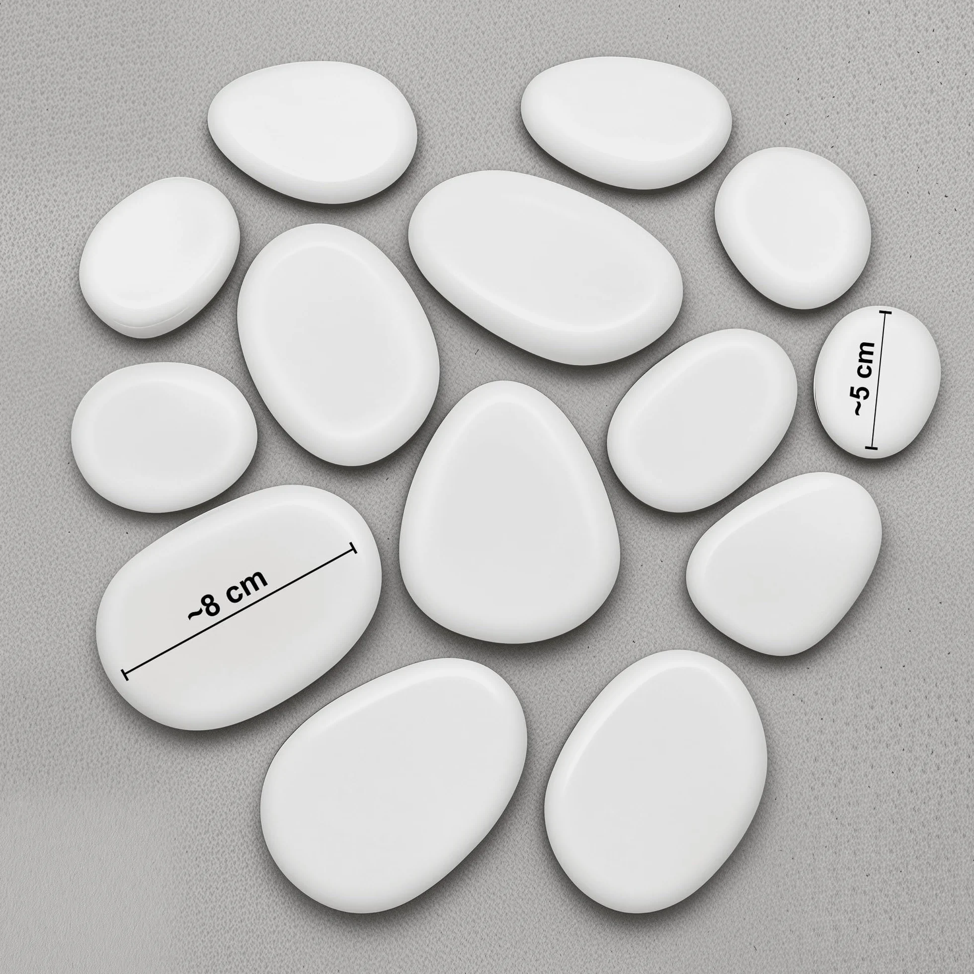 Kalapanta - Duże plastikowe kamienie do malowania (Ø 5-8 cm | ok. 45 sztuk)