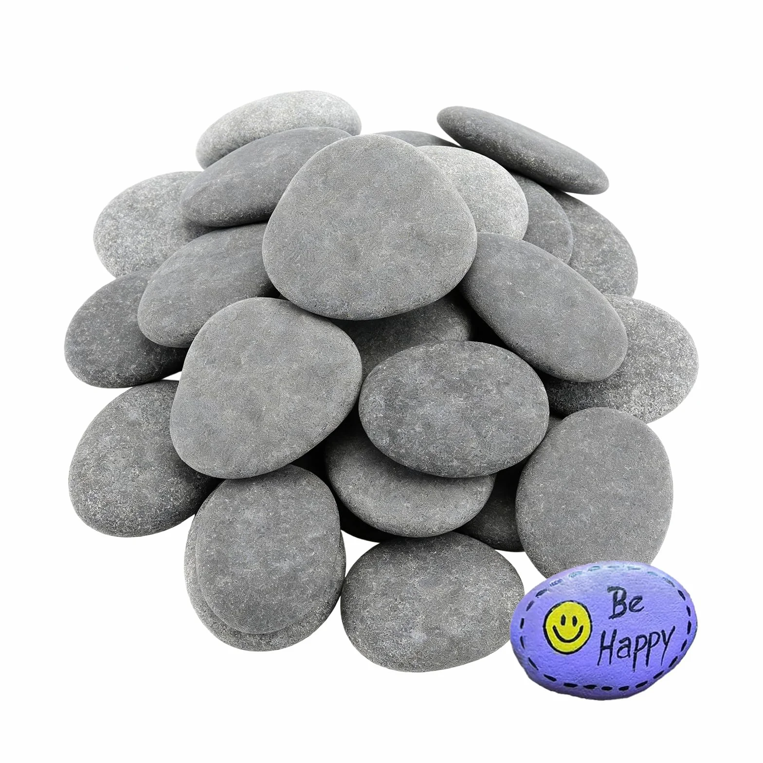 24 p?askie kamienie do malowania, 5-8 cm, g?adkie, du?e kamyki, kamienie naturalne, kamienie dekoracyjne, kamie? rzeczny do malowania mandali, ogrodu, doniczek, akwariów