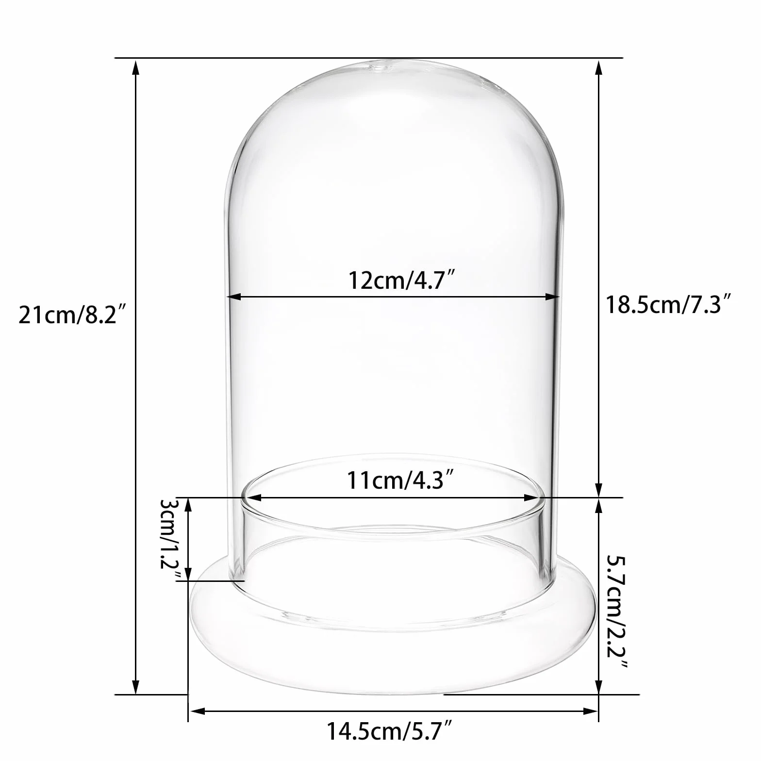 Szklana doniczka mini terrarium na sukulenty z otworem wentylacyjnym 3 mm