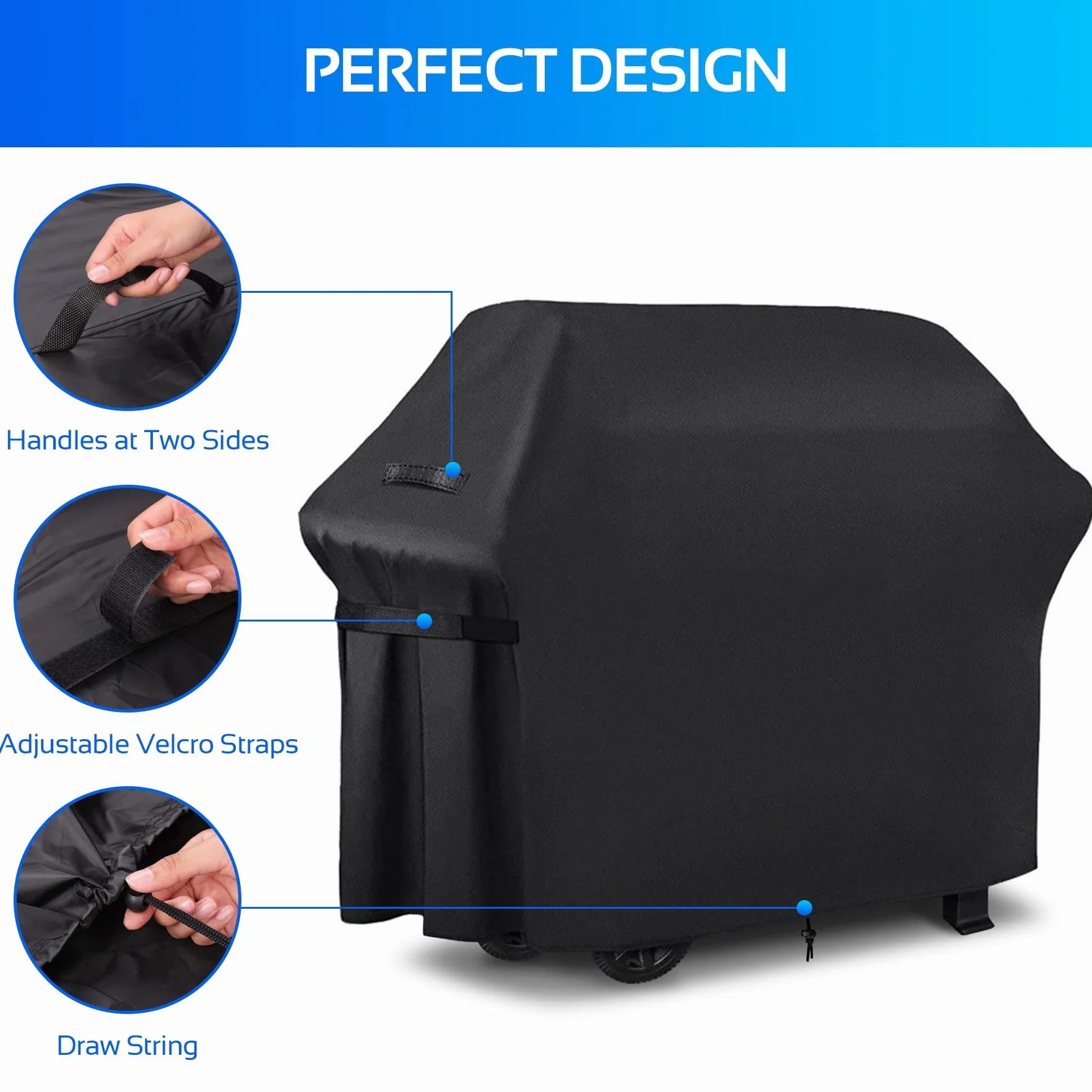 DOBIGER Pokrowiec na Grilla Oxford 210D Nieprzemakalny 147x61x117 cm