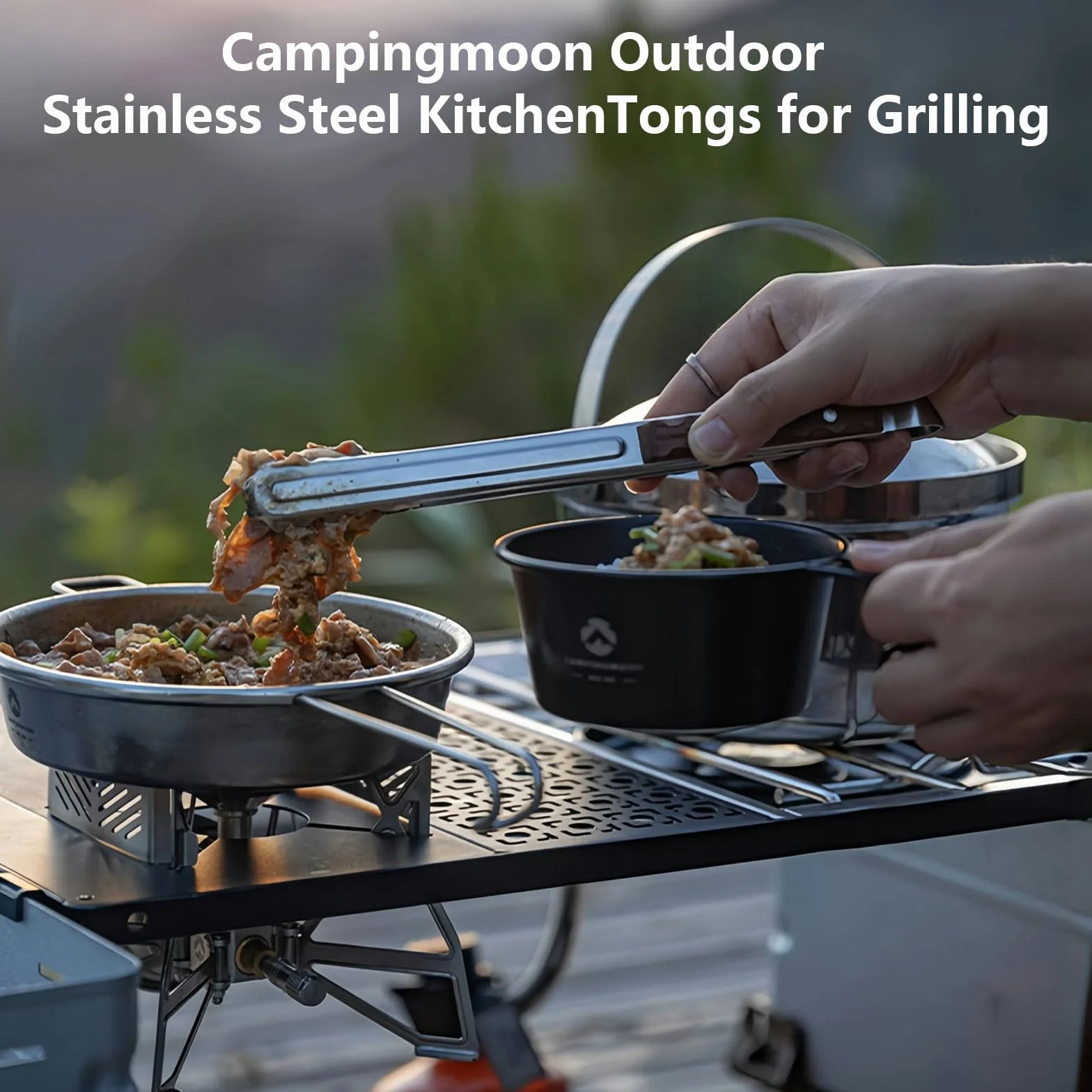 Campingmoon szczypce do grilla ze stali nierdzewnej