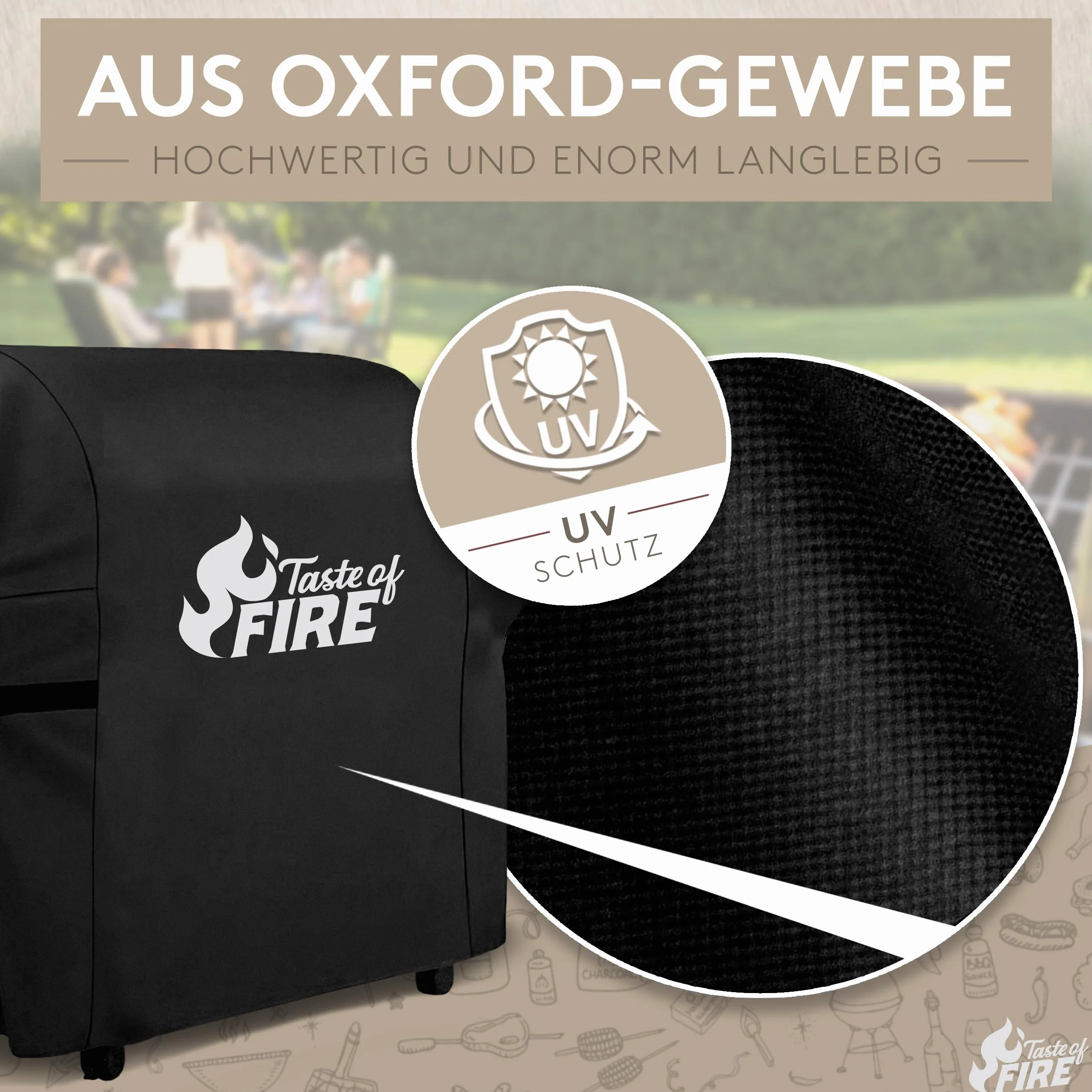BBQ – uniwersalna osłona na grilla [122 cm x 61 cm x 147 cm] – innowacyjna osłona na grilla, odporna na warunki atmosferyczne i wodoszczelna [100%] – osłona na grill gazowy – plandeka do przykrywania grilla