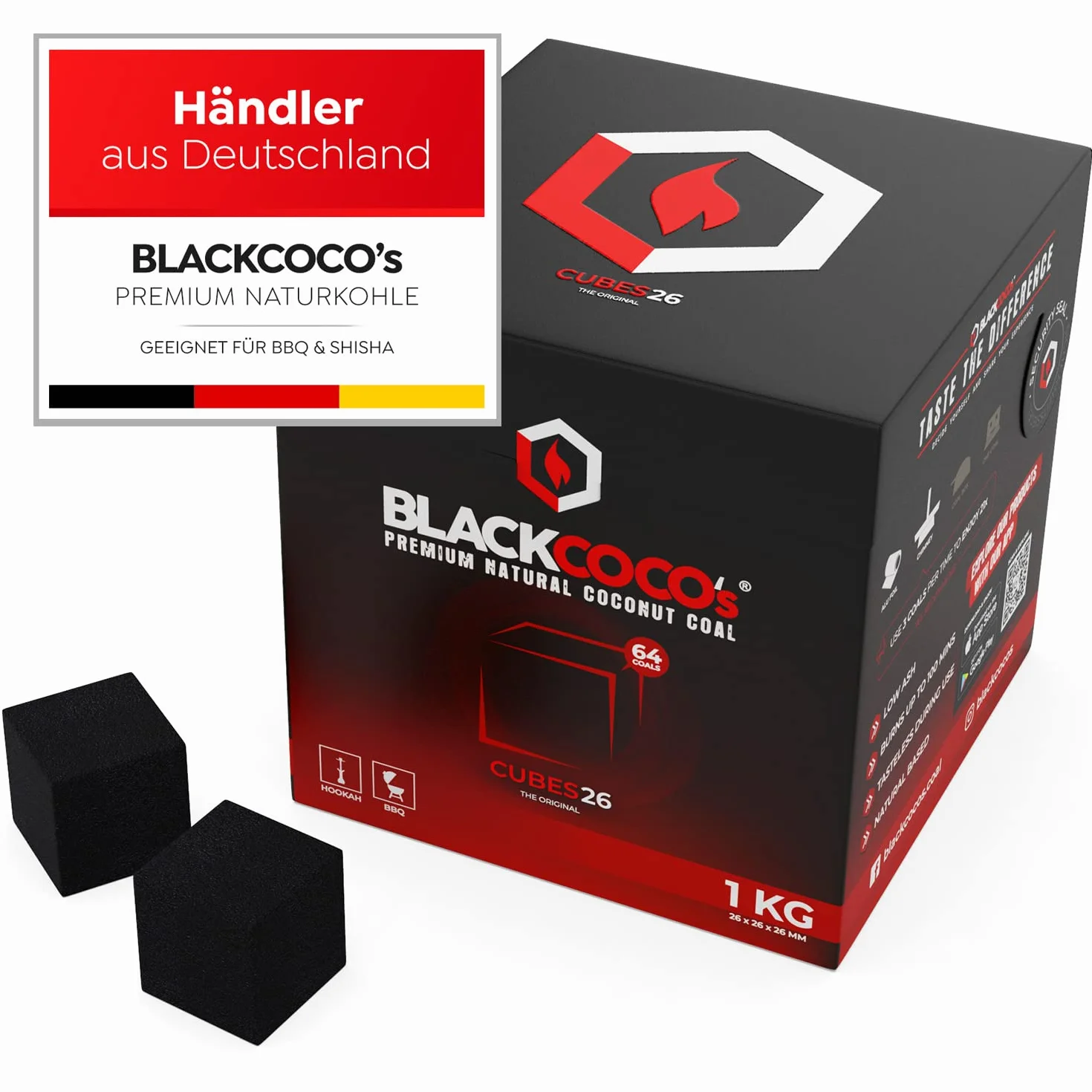 Blackcoco's Premium Węgiel Kokosowy Naturalny Do Sziszy 1Kg