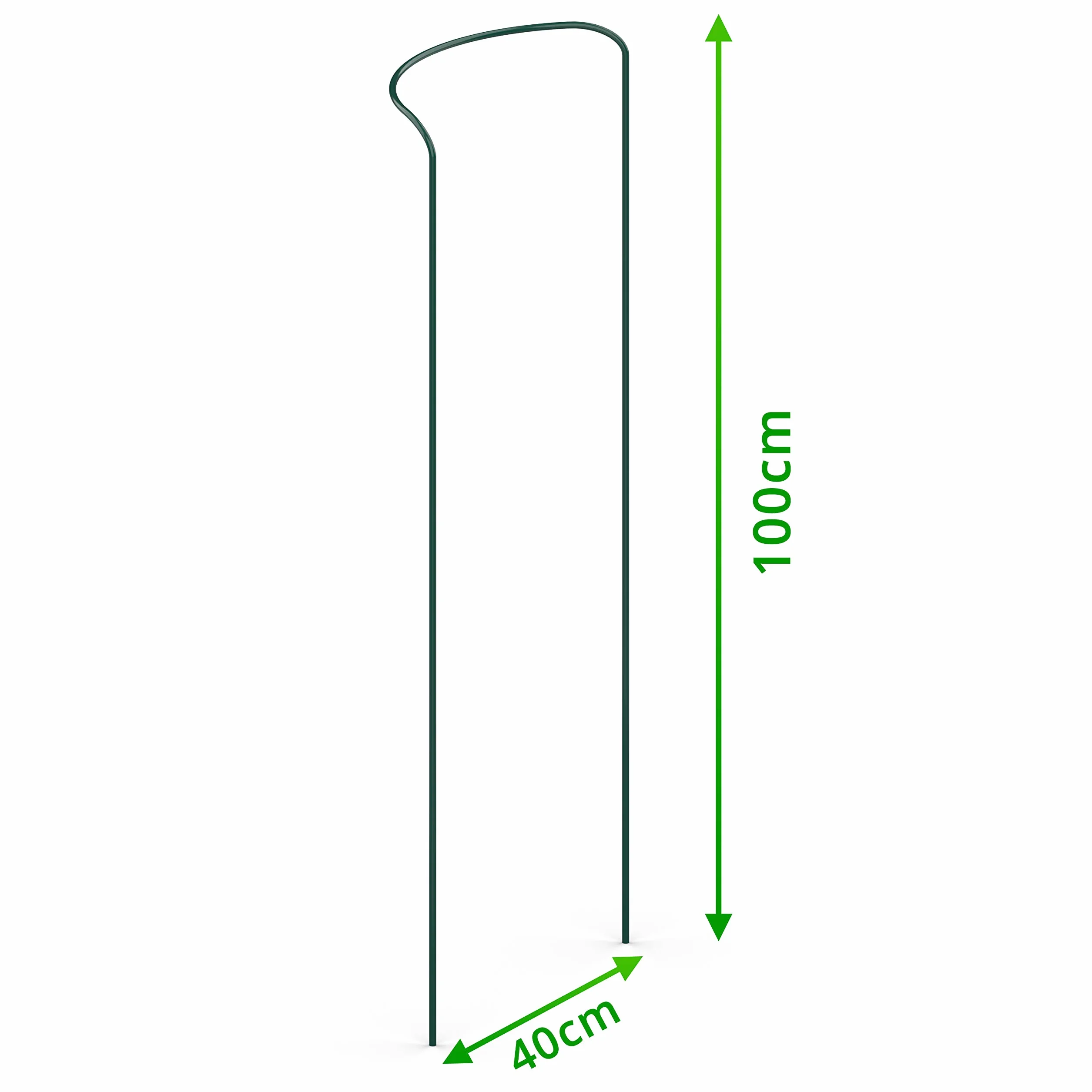 GardenGloss Podpórki Do Krzewów Ze Stali Powlekanej (10 Sztuk) - Uchwyt Na Byliny Półokrągłe 100 cm x 40 cm - Podpórka Pod Kwiaty Do Hortensji I Róż - Podpórka Do Roślin Ze Stali