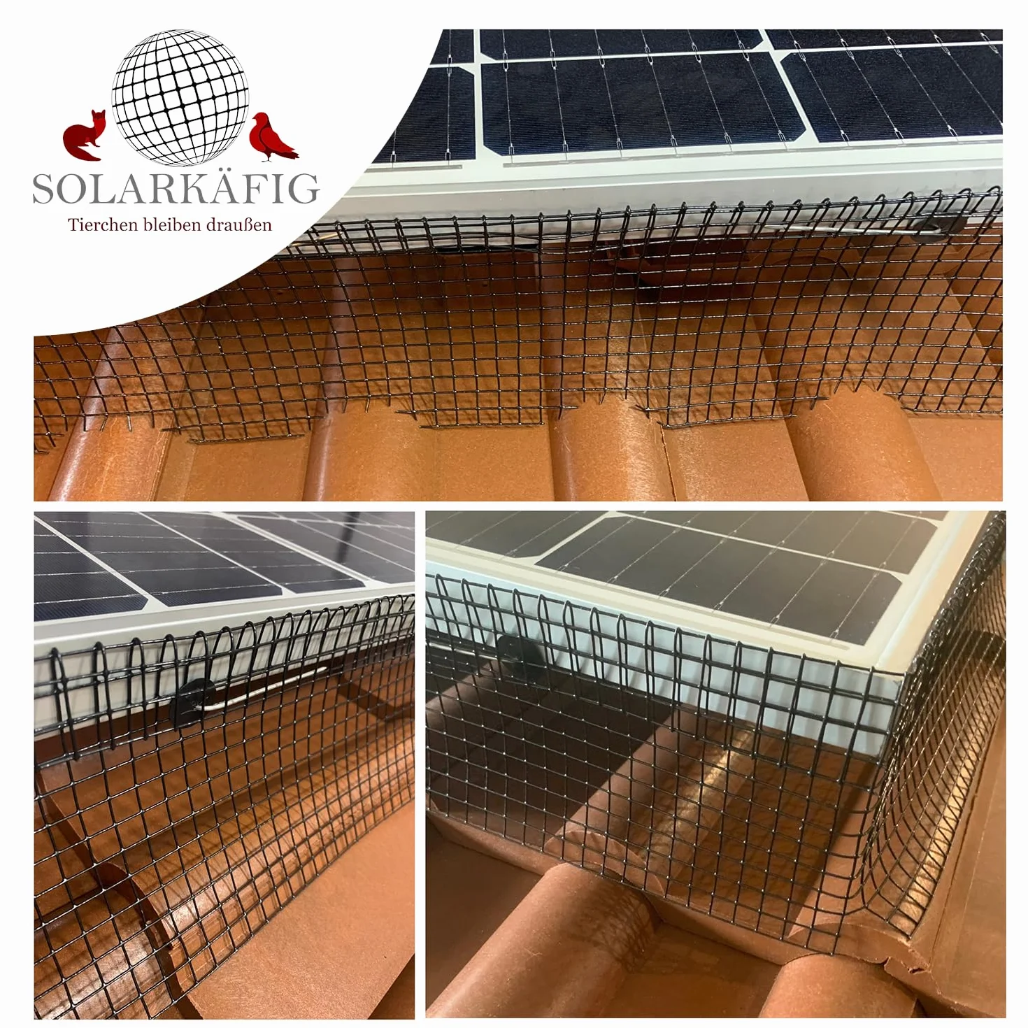 Klatka solarna ochrona przed gołębiami do instalacji solarnych 20cm x 30 metrów, STAL NIERDZEWNA (19% VAT) ochrona przed gołębiami ochrona przed ptakami instalacja PV – ochrona przed kunami ochrona