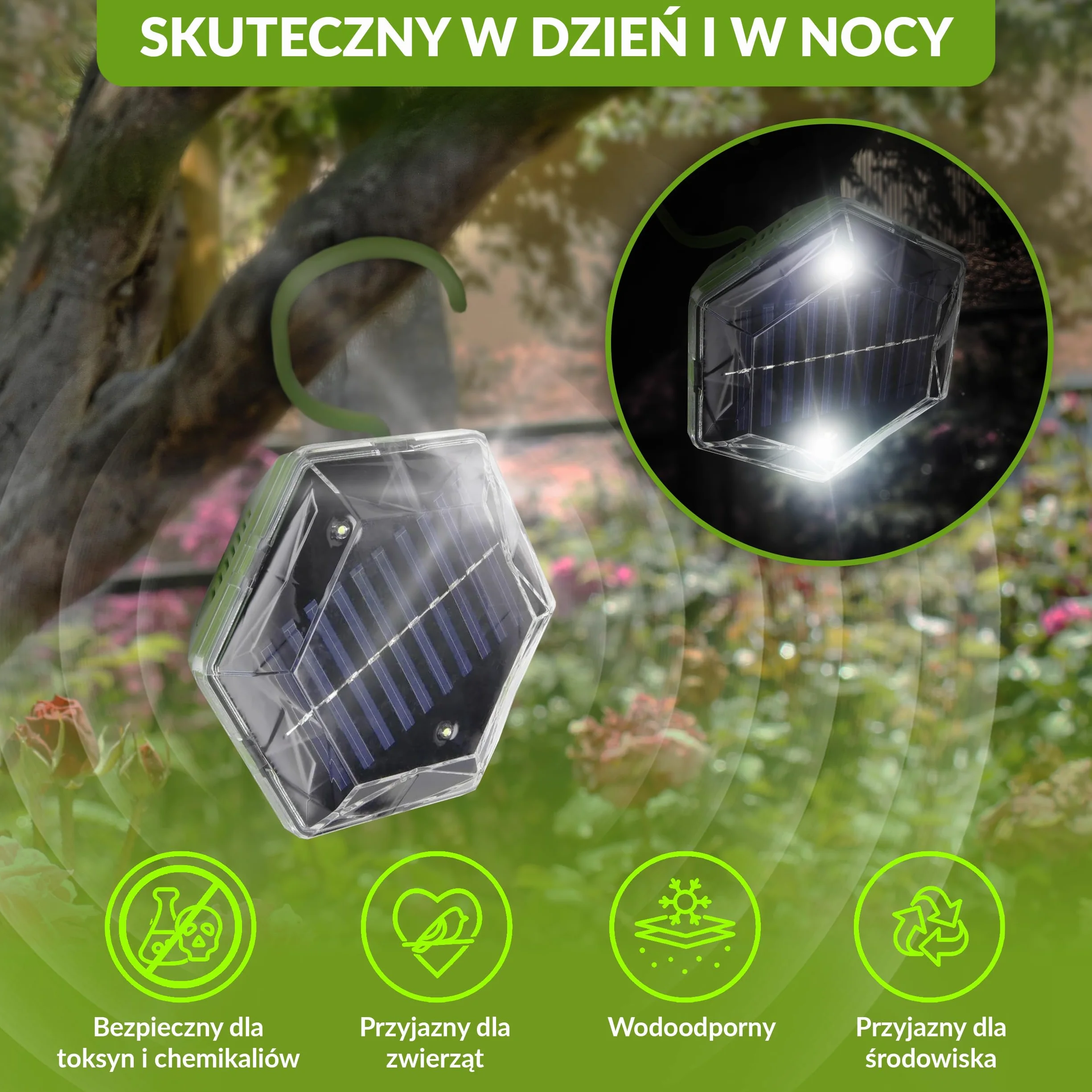 ISOTRONIC Solarowy odstraszacz ptaków Blitz + Ultradźwięki