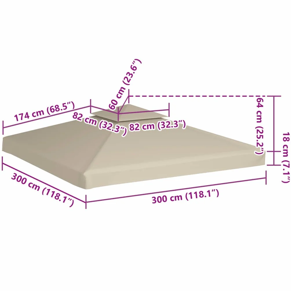 Zadaszenie namiotu ogrodowego 270 g/m² jasny brąz 3 x 3 m