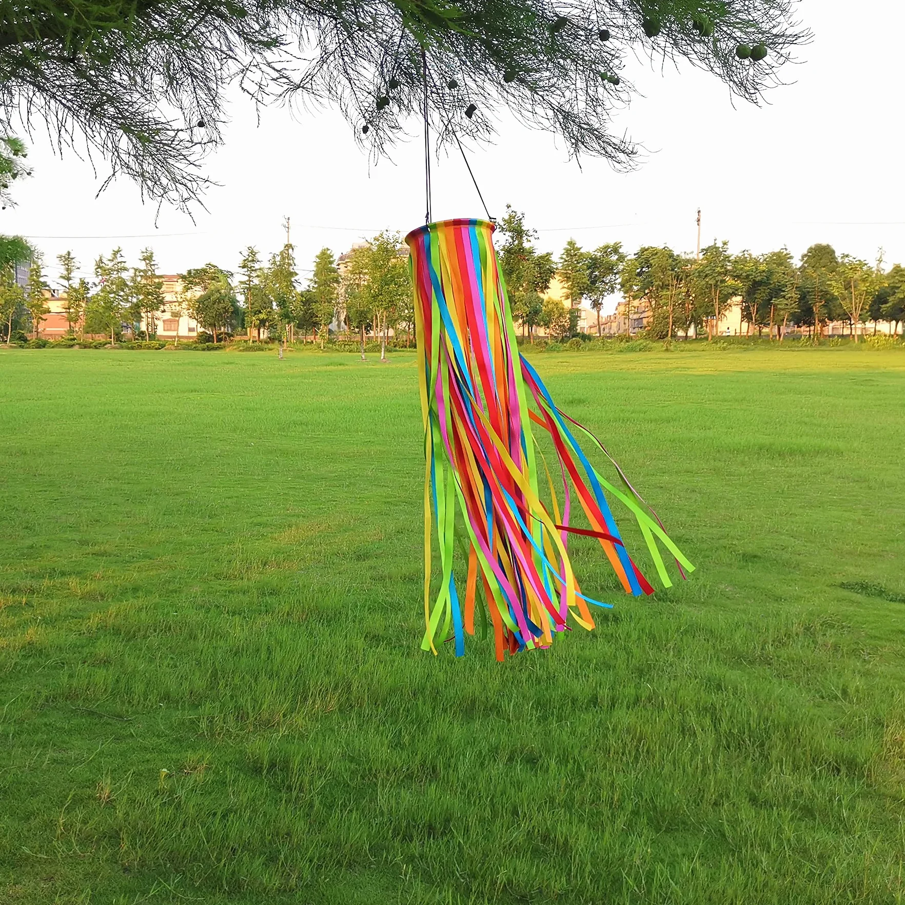 Satynowa wstążka Windsock Streamer, dekoracje zewnętrzne na patio, ogród, podwórko, dok i kemping, 100 cm, WS49-XZH