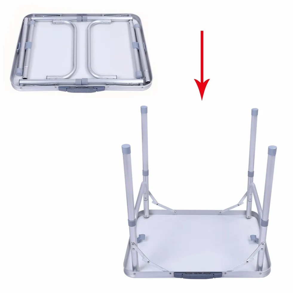 Dioche Składany stół kempingowy i ogrodowy, stolik kawowy PIC-nic z uchwytem do przenoszenia Aluminiowy stół kempingowy Regulowana wysokość 25-56 cm